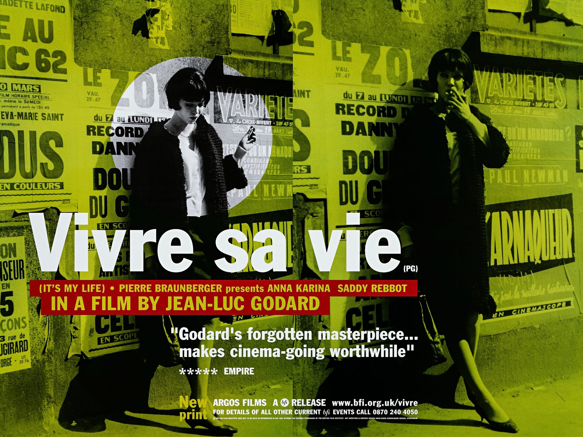MY LIFE TO LIVE – ANNA KARINA – 1962 – NEW WAVE / DRAMA – CINEMA POSTER REPRODUCTION