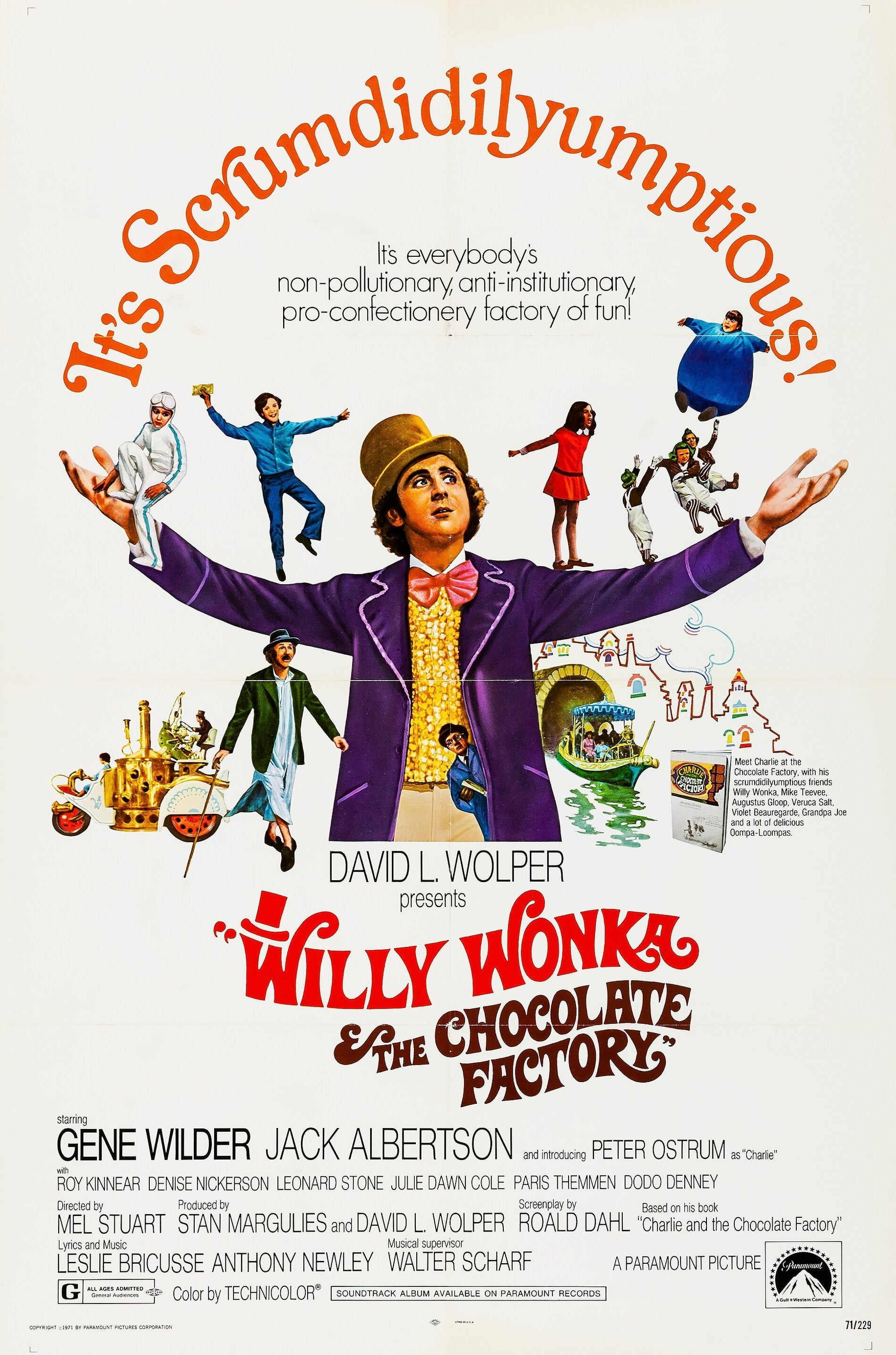 WILLY WONKA & THE CHOCOLATE FACTORY – GENE WILDER – 1971 – FANTASY / MUSICAL COMEDY – MOVIE POSTER REPRINT