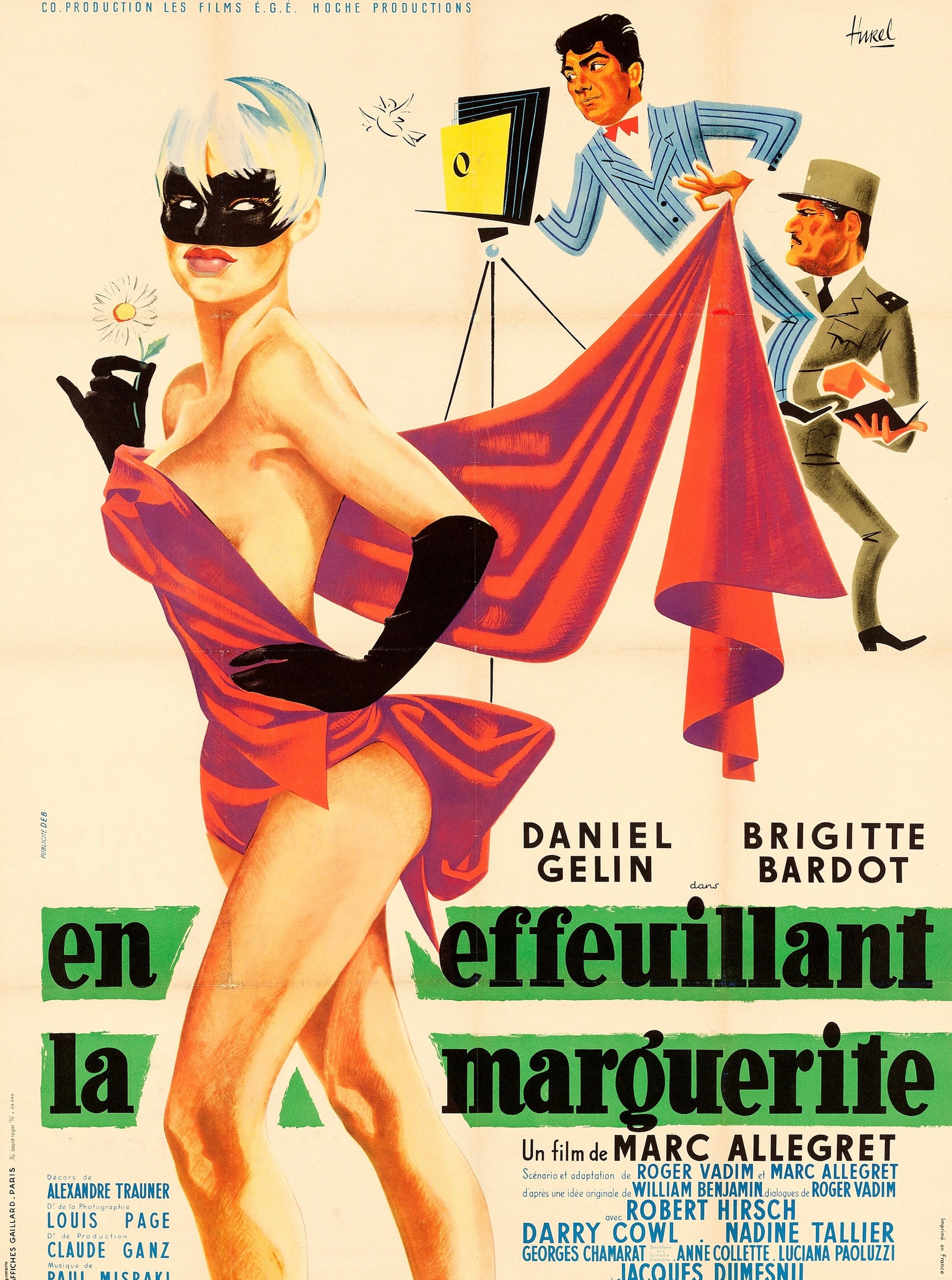PLUCKING THE DAISY – A FILM BY MARC ALLEGRET – BRIGITTE BARDOT – DANIEL GÉLIN – FRENCH MOVIE POSTER 1956 – REPRODUCTION