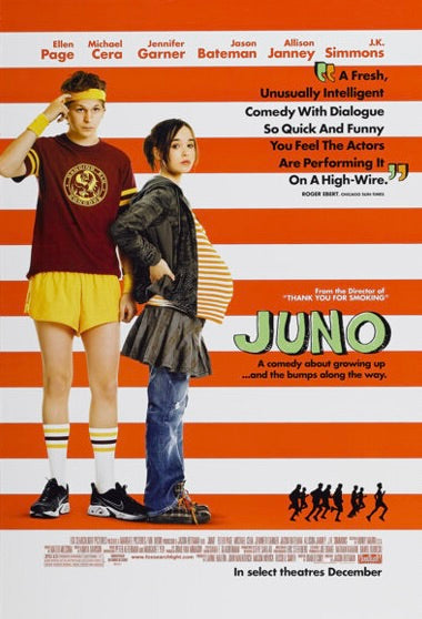 JUNO – ELLEN PAGE – 2007 – COMEDY DRAMA MOVIE POSTER – REPRODUCTION
