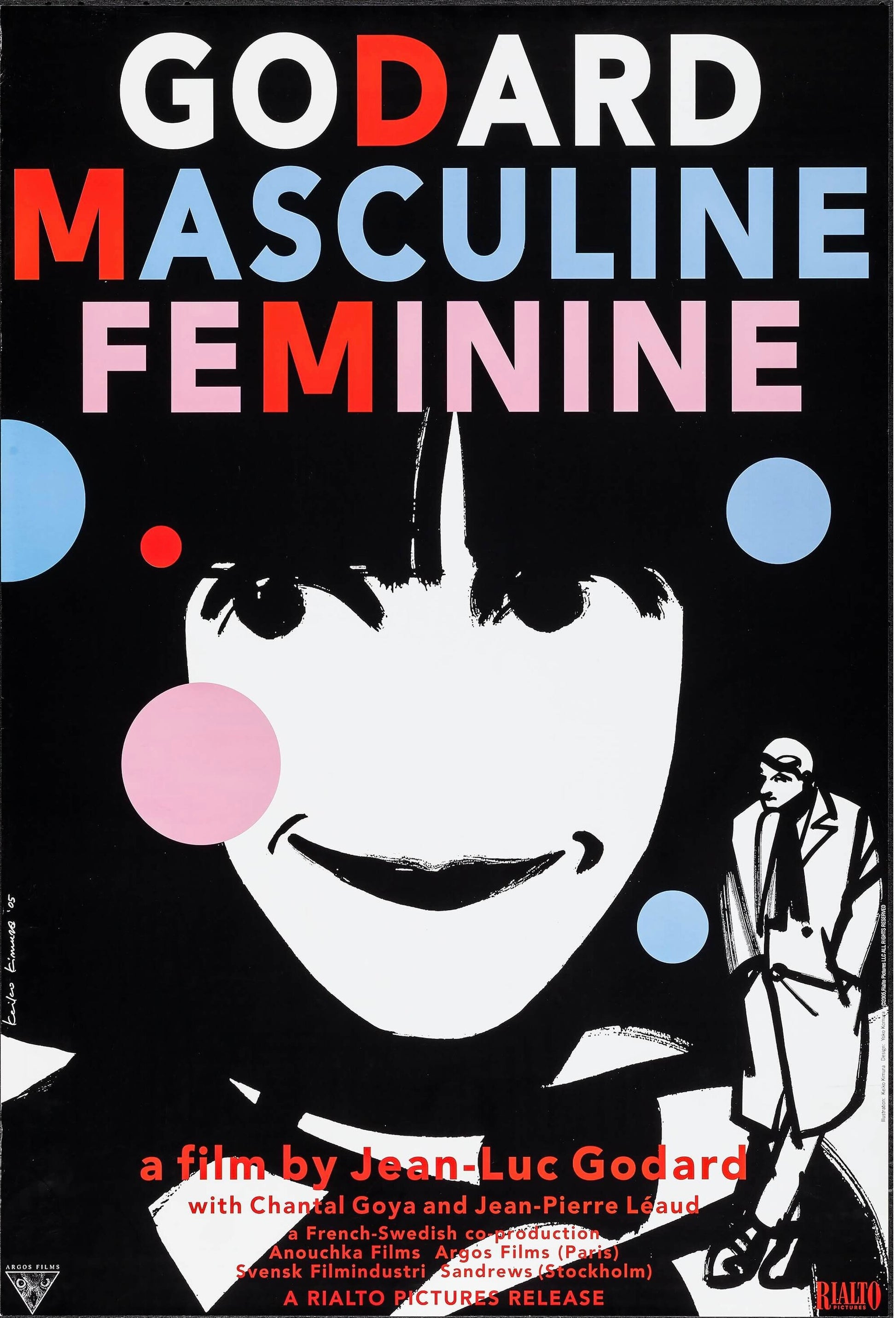 MASCULIN FÉMININ – FILM DE JEAN-LUC GODARD – JEAN-PIERRE LÉAUD – CHANTAL GOYA – AFFICHE CINÉMA NOUVELLE VAGUE – 1966 – REPRODUCTION