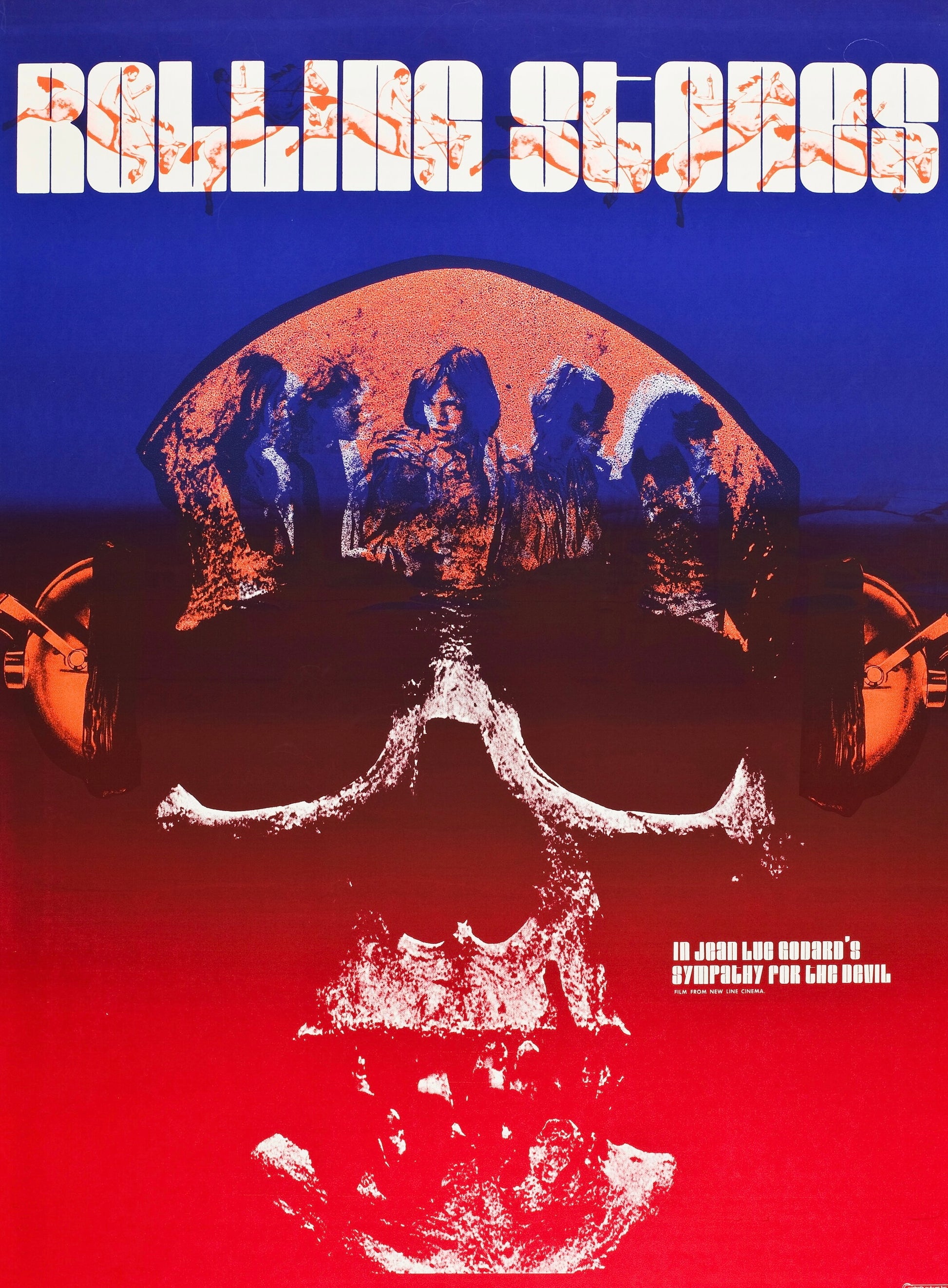 ROLLING STONES – SYMPATHY FOR THE DEVIL – A FILM BY JEAN-LUC GODARD – ROCK CINEMA POSTER – 1970 – REPRODUCTION