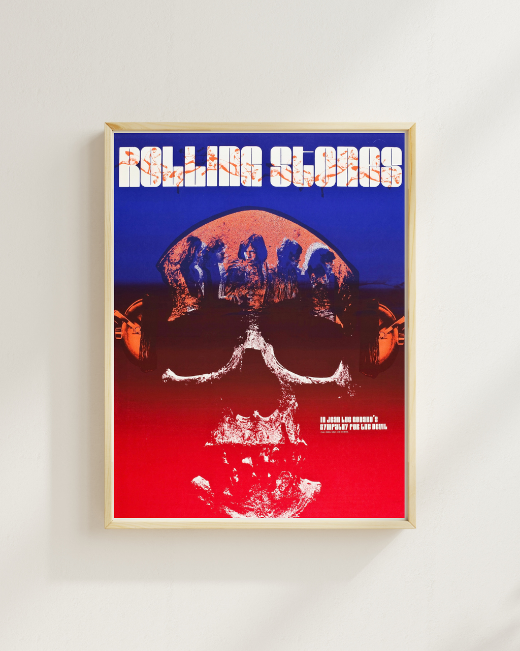 ROLLING STONES – SYMPATHY FOR THE DEVIL – FILM DE JEAN-LUC GODARD – AFFICHE CINÉMA ROCK – 1970 – REPRODUCTION