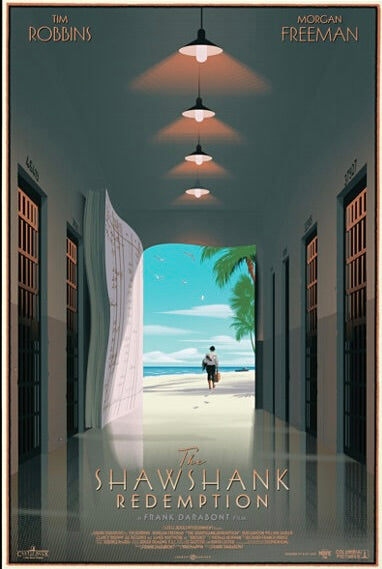 THE SHAWSHANK REDEMPTION, TIM ROBBINS, DRAMA FILM POSTER 1994 FRANK DARABONT