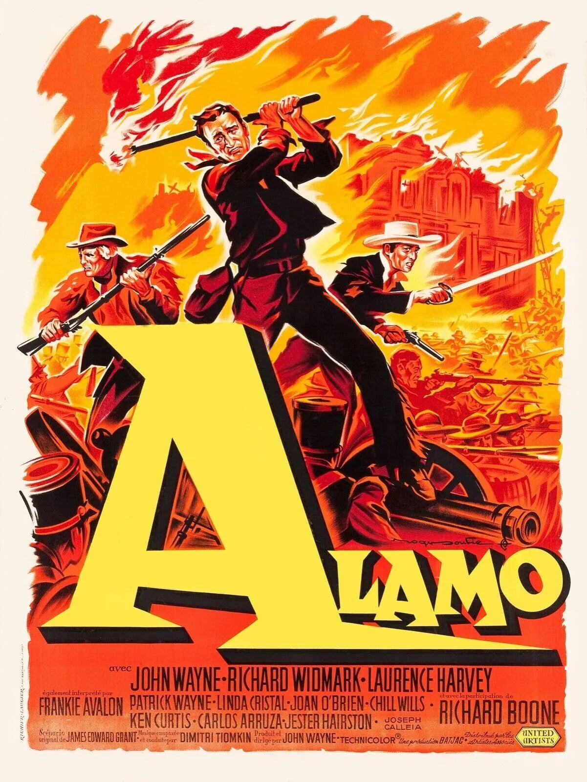 ALAMO, JOHN WAYNE, 1960, REPRO MOVIE POSTER, VINTAGE, HQ