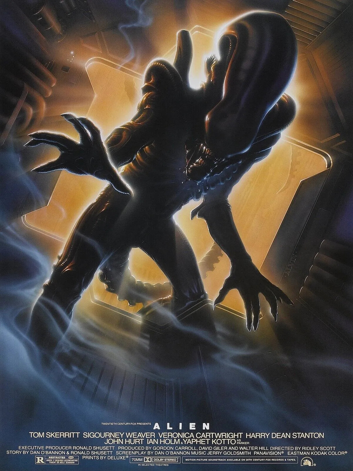 ALIEN, SIGOURNEY WEAVER, 1979, REPRO MOVIE POSTER, VINTAGE, HQ