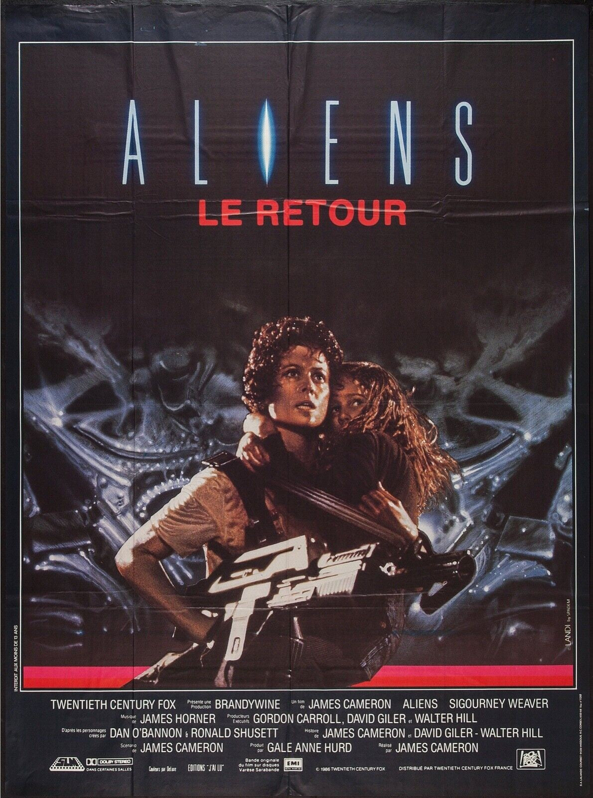 ALIENS, SIGOURNEY WEAVER, 1986, REPRO MOVIE POSTER, VINTAGE, HQ