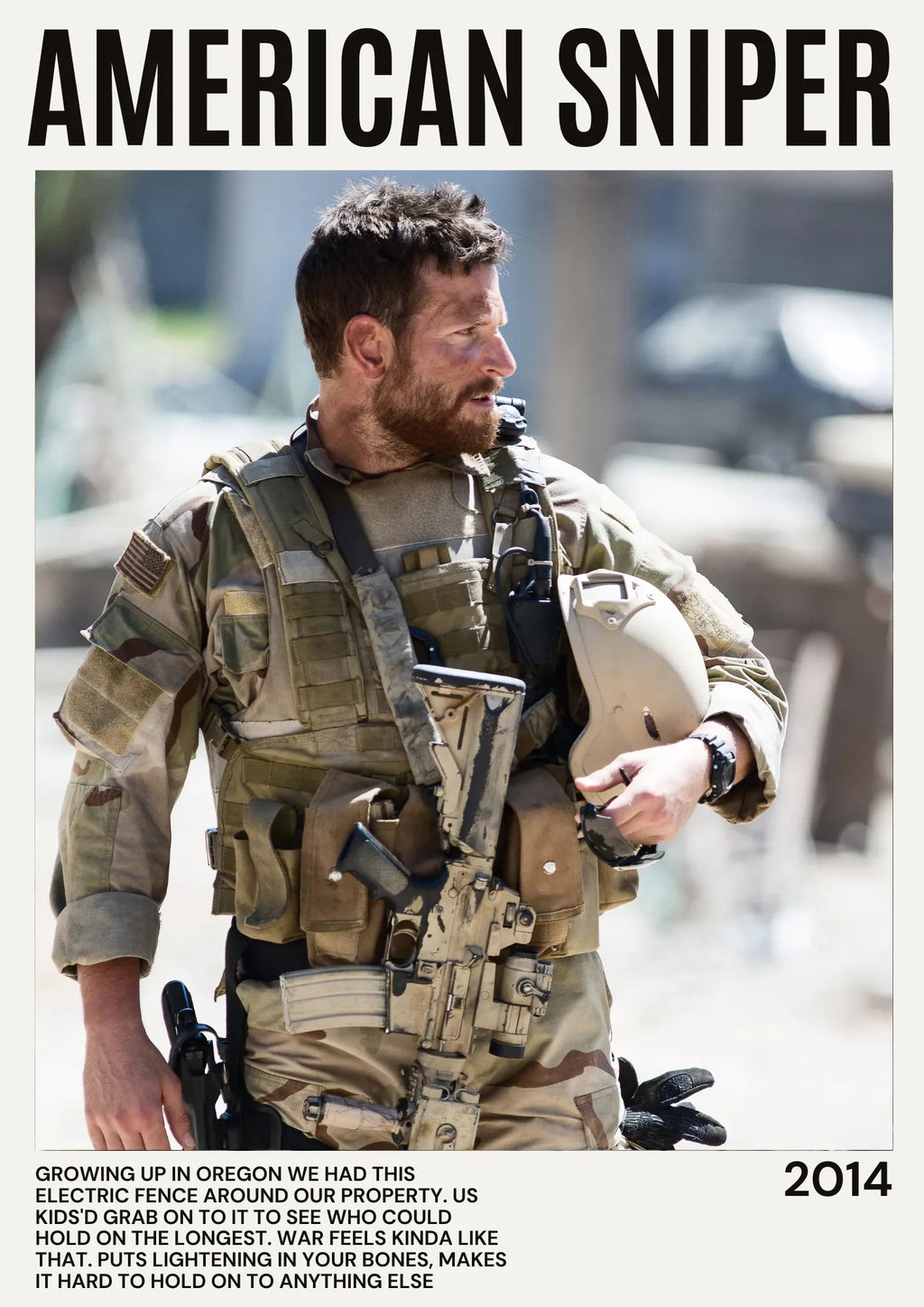 AMERICAN SNIPER, BRADLEY COOPER, 2014, REPRO MOVIE POSTER, VINTAGE, HQ