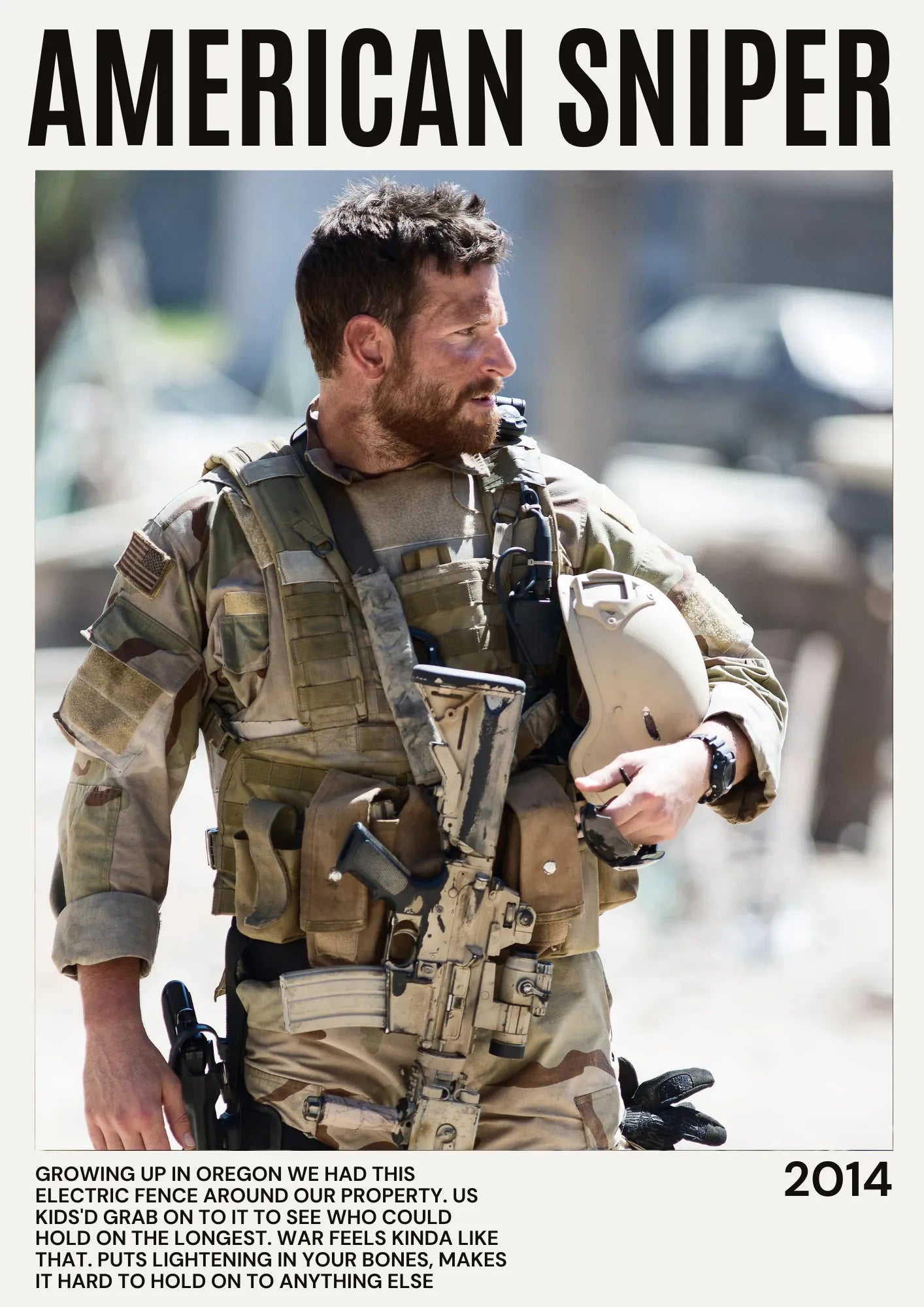 AMERICAN SNIPER, BRADLEY COOPER, 2014, REPRO MOVIE POSTER, VINTAGE, HQ