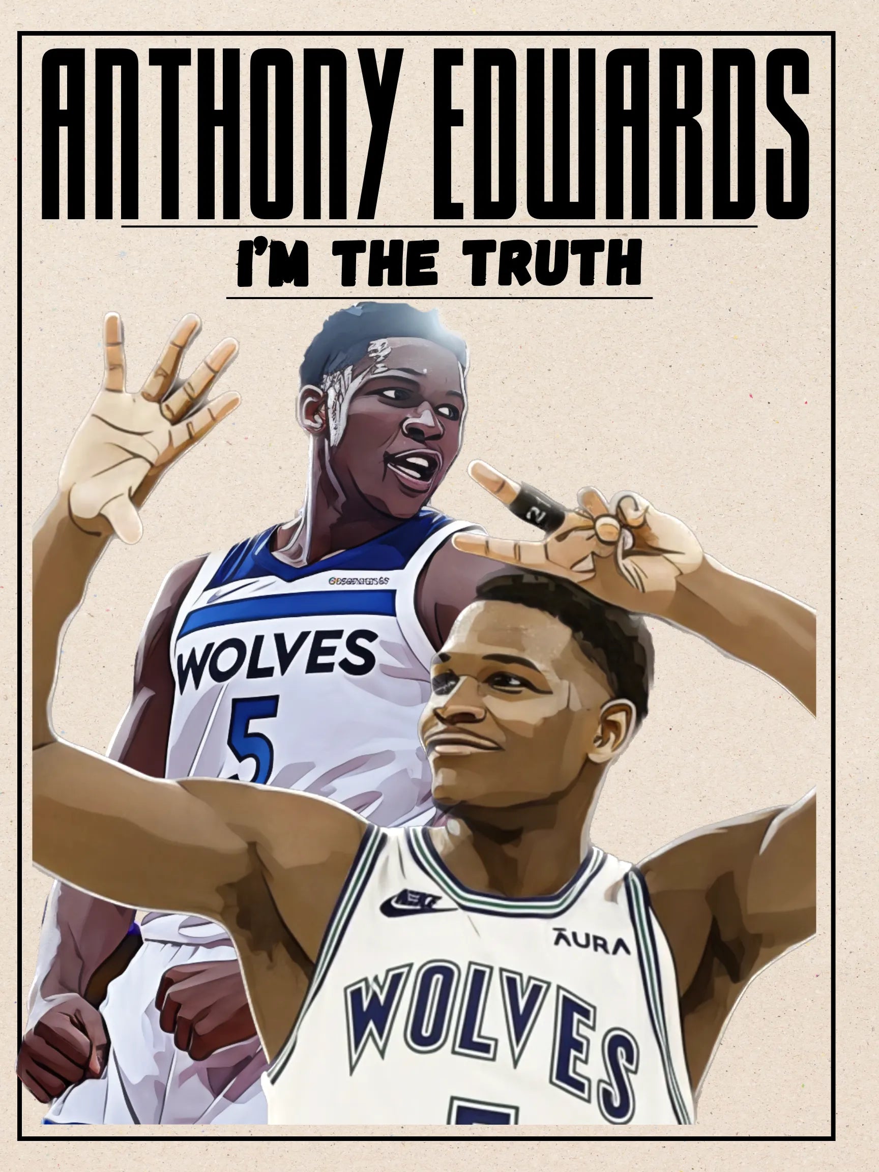 ANTHONY EDWARDS, NBA, BASKETBALL, POSTER, HQ