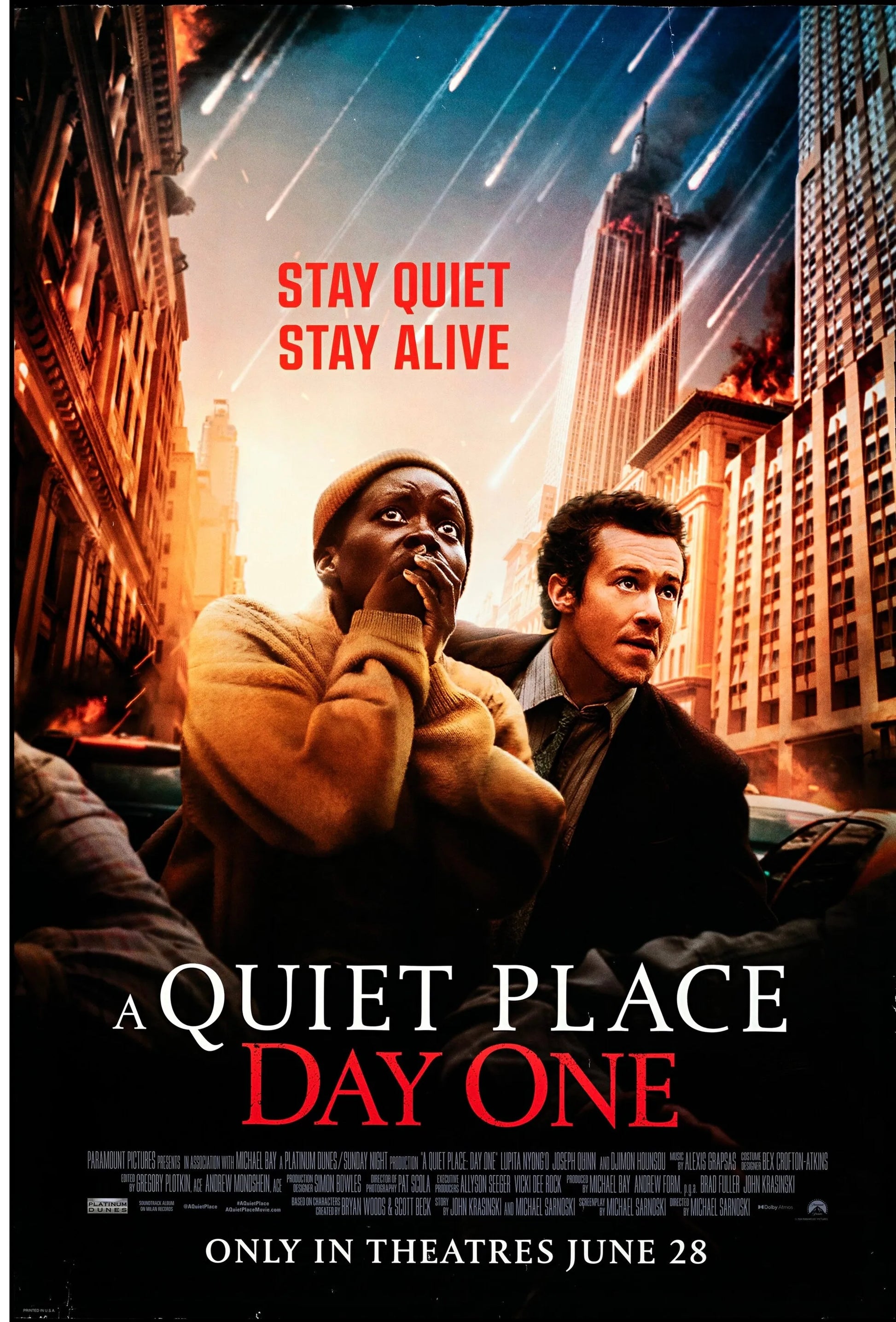 A QUIET PLACE: DAY ONE – LUPITA NYONG’O – 2024 AFFICHE VINTAGE CINÉMA RÉTRO, HQ