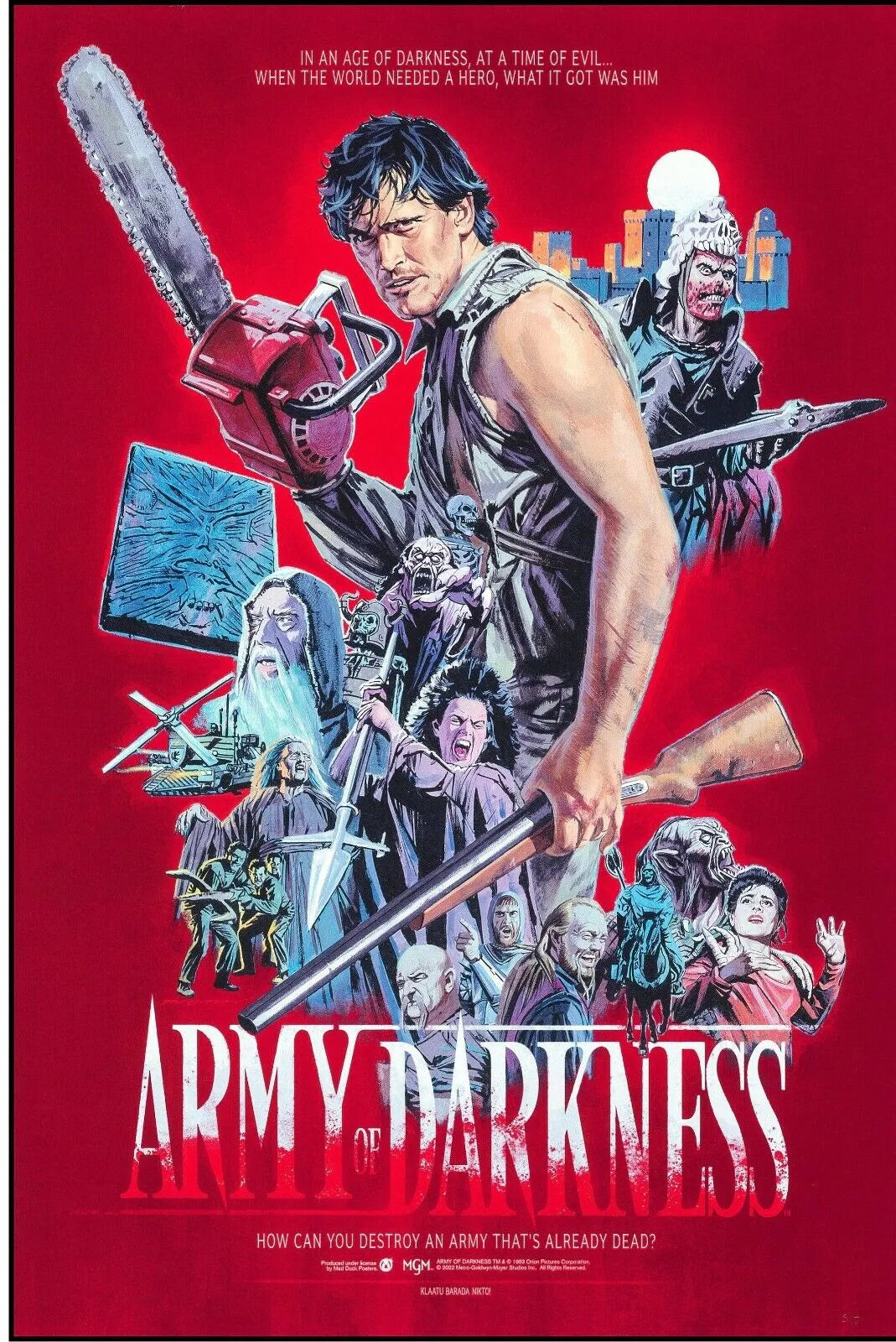 ARMY OF DARKNESS, BRUCE CAMPBELL, 1992, REPRO MOVIE POSTER, VINTAGE, HQ