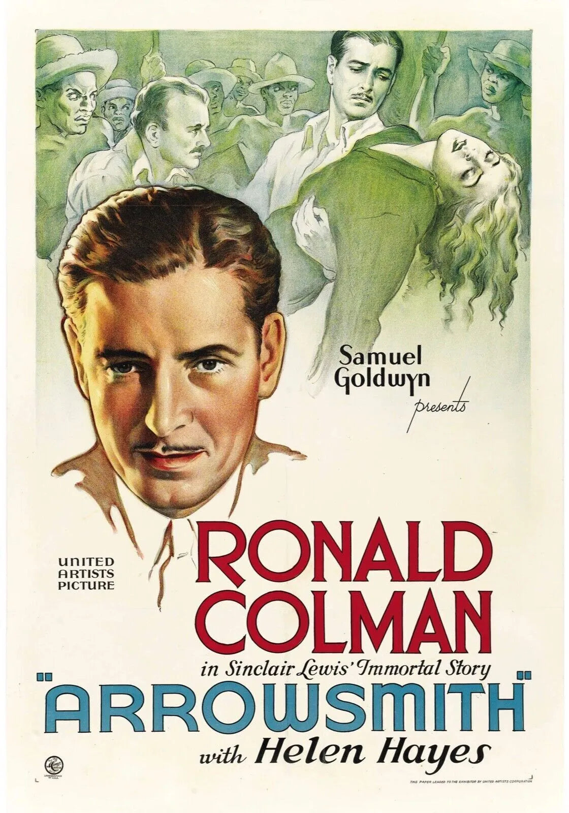 ARROWSMITH, HELEN HAYES, 1931, REPRO MOVIE POSTER, VINTAGE, HQ