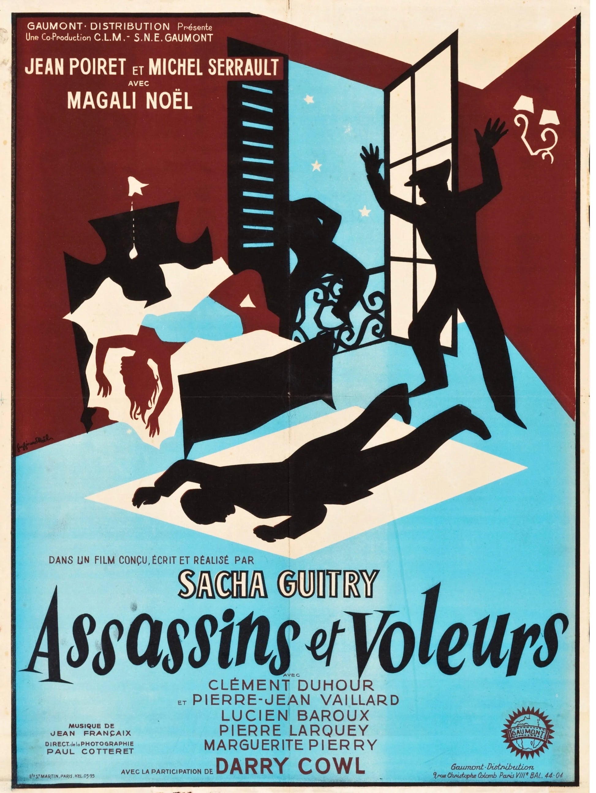 ASSASSINS ET VOLEURS, MICHEL SERRAULT, 1956, REPRO MOVIE POSTER, VINTAGE, HQ