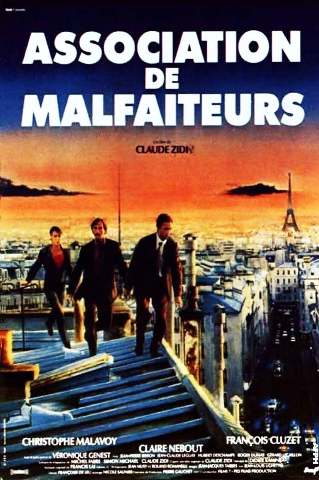 ASSOCIATION DE MALFAITEURS, FRANÇOIS CLUZET, 1987, REPRO MOVIE POSTER, VINTAGE, HQ