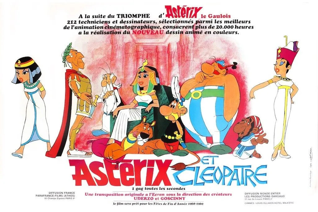 ASTÉRIX ET CLÉOPÂTRE, GOSCINNY & UDERZO, 1968, REPRO MOVIE POSTER, VINTAGE, HQ