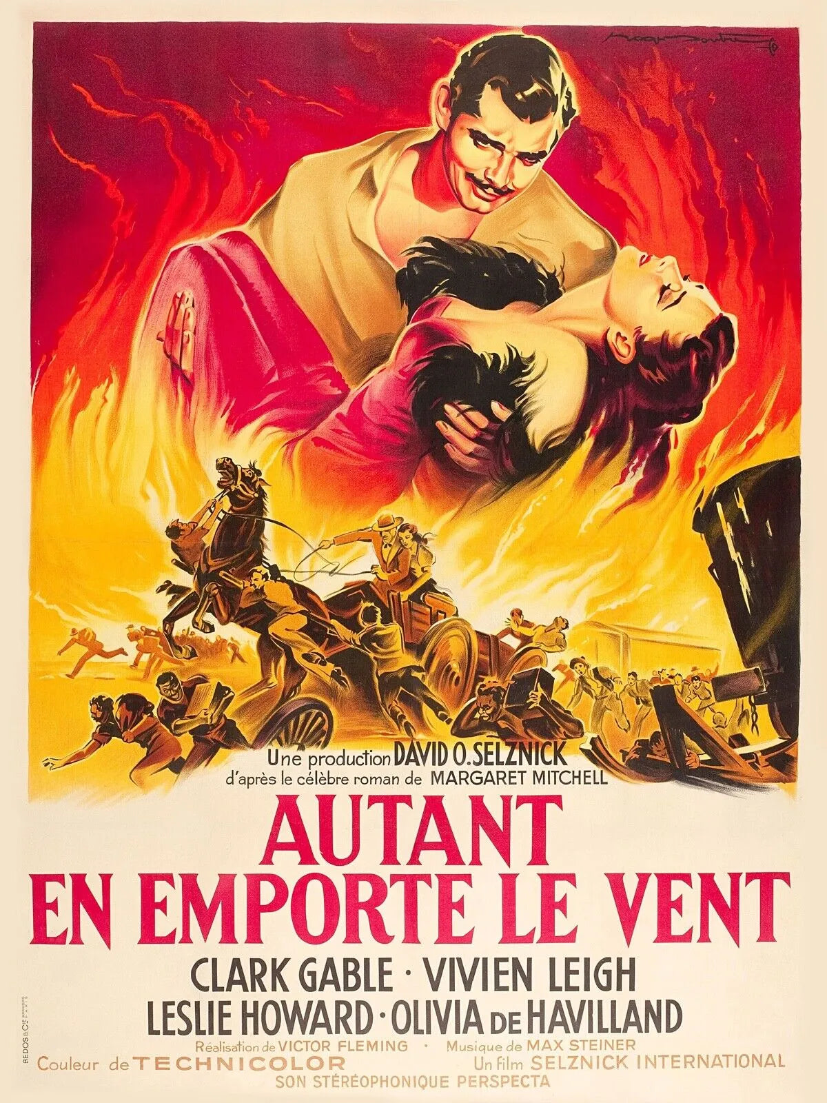 AUTANT EN EMPORTE LE VENT, CLARK GABLE, 1939, REPRO MOVIE POSTER, VINTAGE, HQ