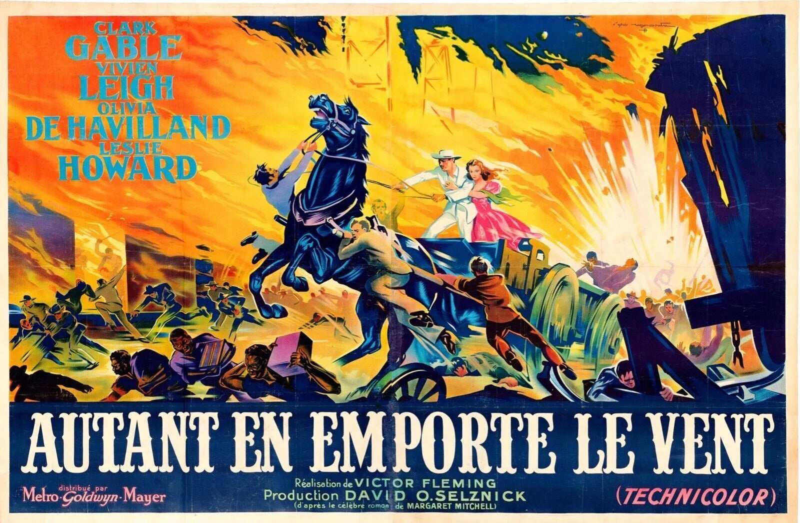 AUTANT EN EMPORTE LE VENT, CLARK GABLE, 1939, REPRO MOVIE POSTER, VINTAGE, HQ