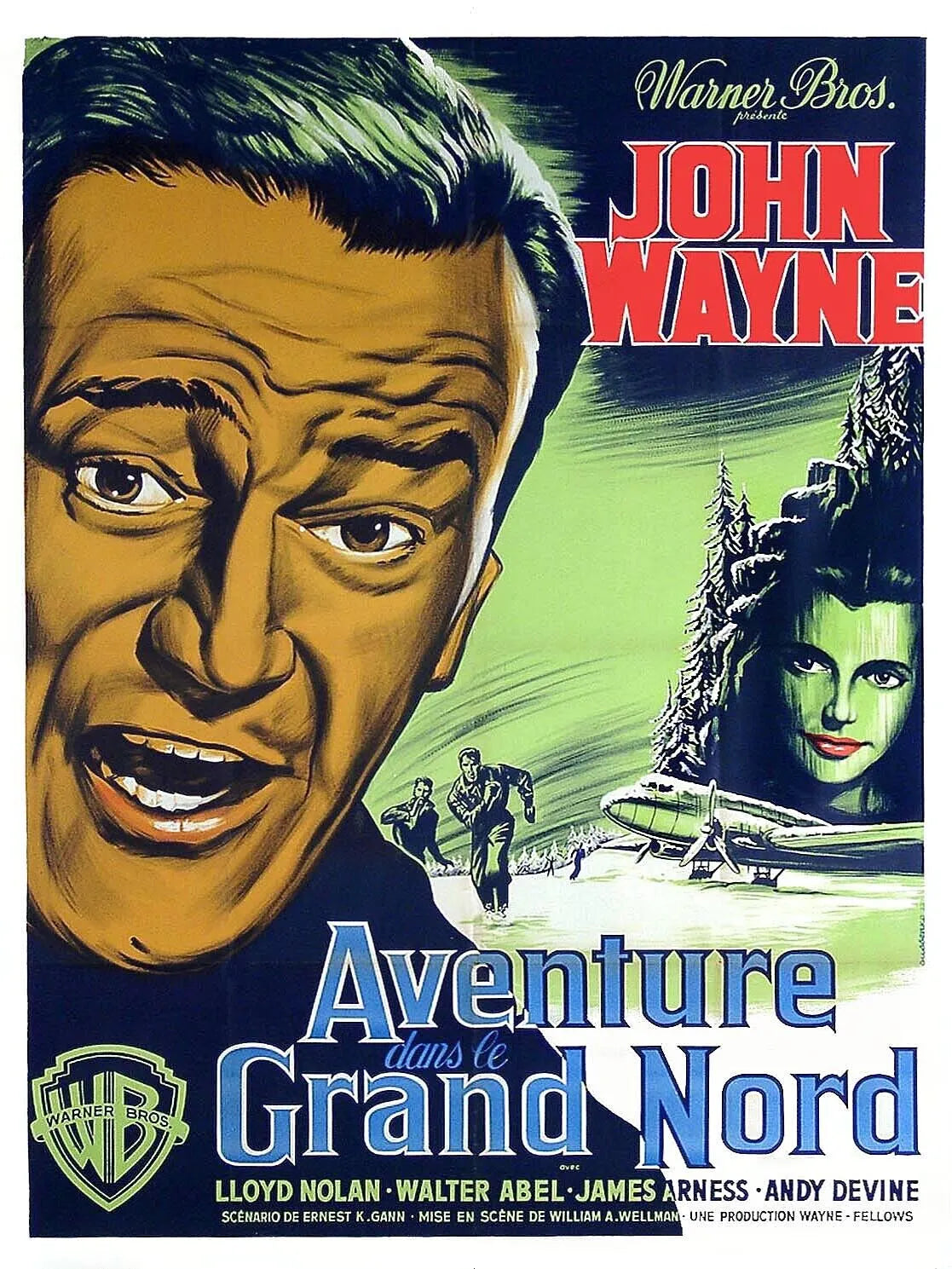 AVENTURE DANS LE GRAND NORD, JOHN WAYNE, 1953, REPRO MOVIE POSTER, VINTAGE, HQ