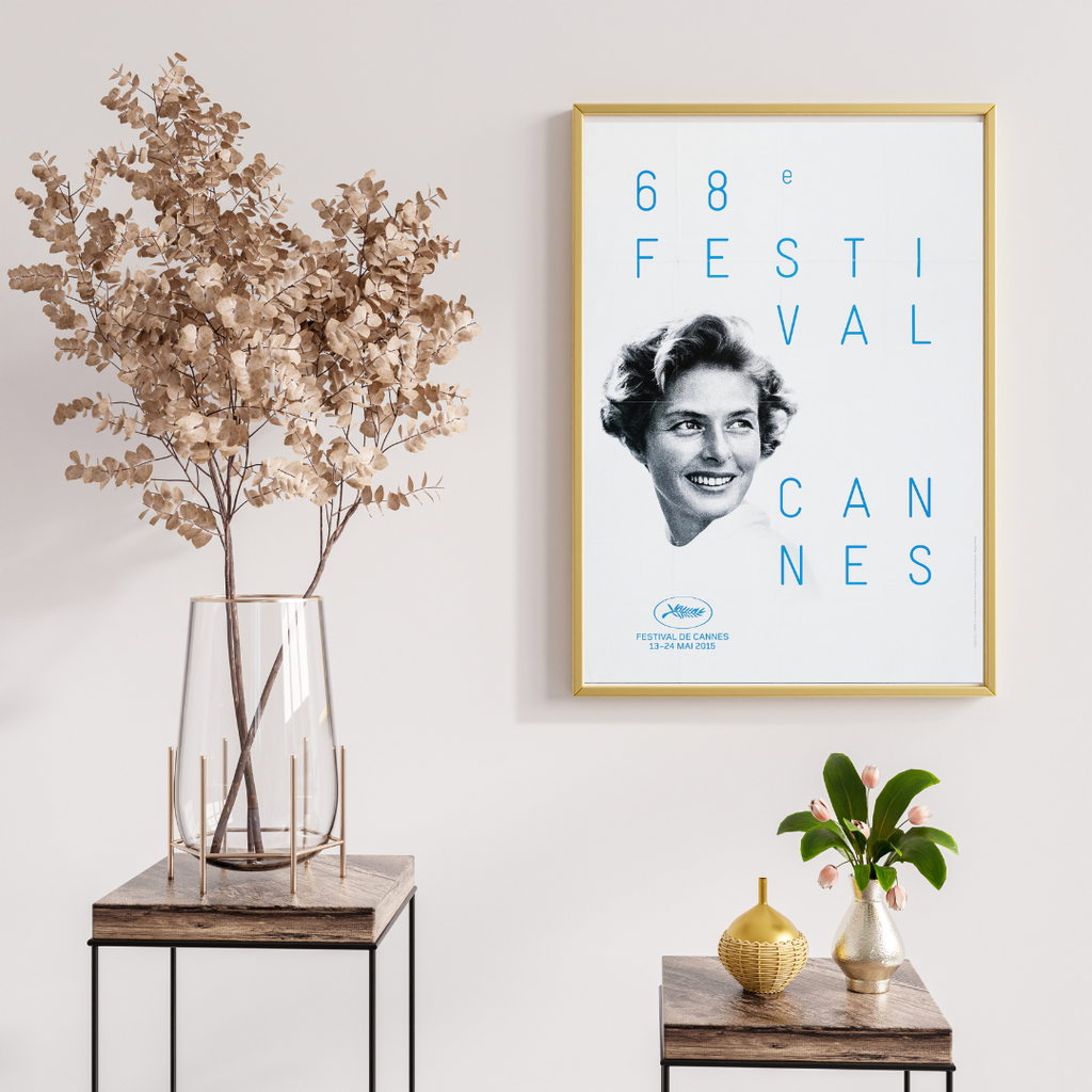 68E FESTIVAL DE CANNES, INGRID BERGMAN, 2015, REPRO MOVIE POSTER, VINTAGE, HQ