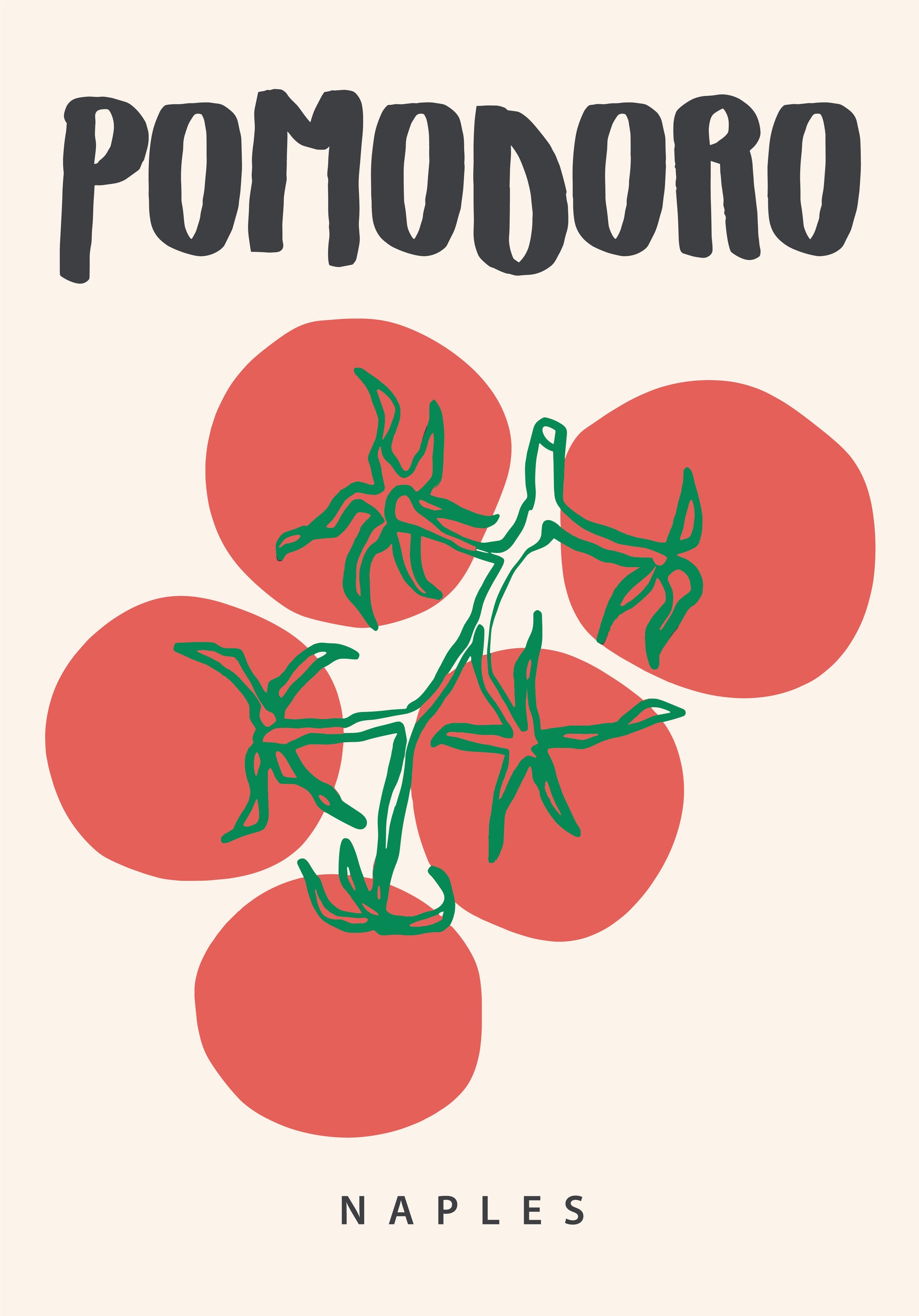 POMODORO- NAPLES- TOMATES - REPRO  POSTER, VINTAGE, HQ.