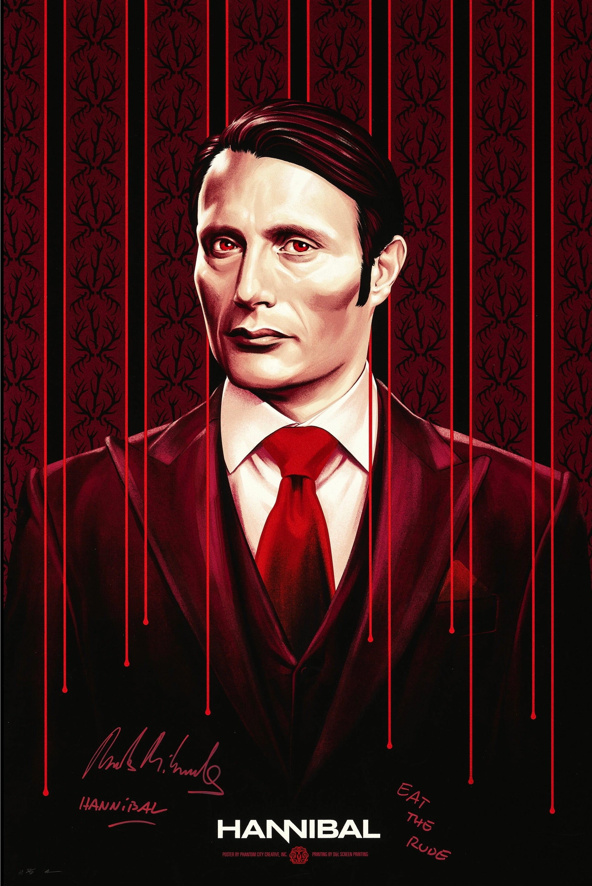 HANNIBAL (2013) – MADS MIKKELSEN – THRILLER / HORROR SERIES - POSTER REPRODUCTION