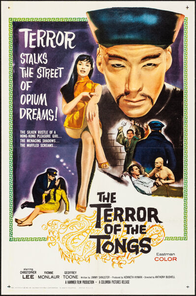 THE TERROR OF THE TONGS – A FILM BY ANTHONY BUSHELL (1961) – CHRISTOPHER LEE – GEOFFREY TOONE – HORROR CINEMA POSTER – REPRODUCTION – POSTER HUB STUDIO – HQ
