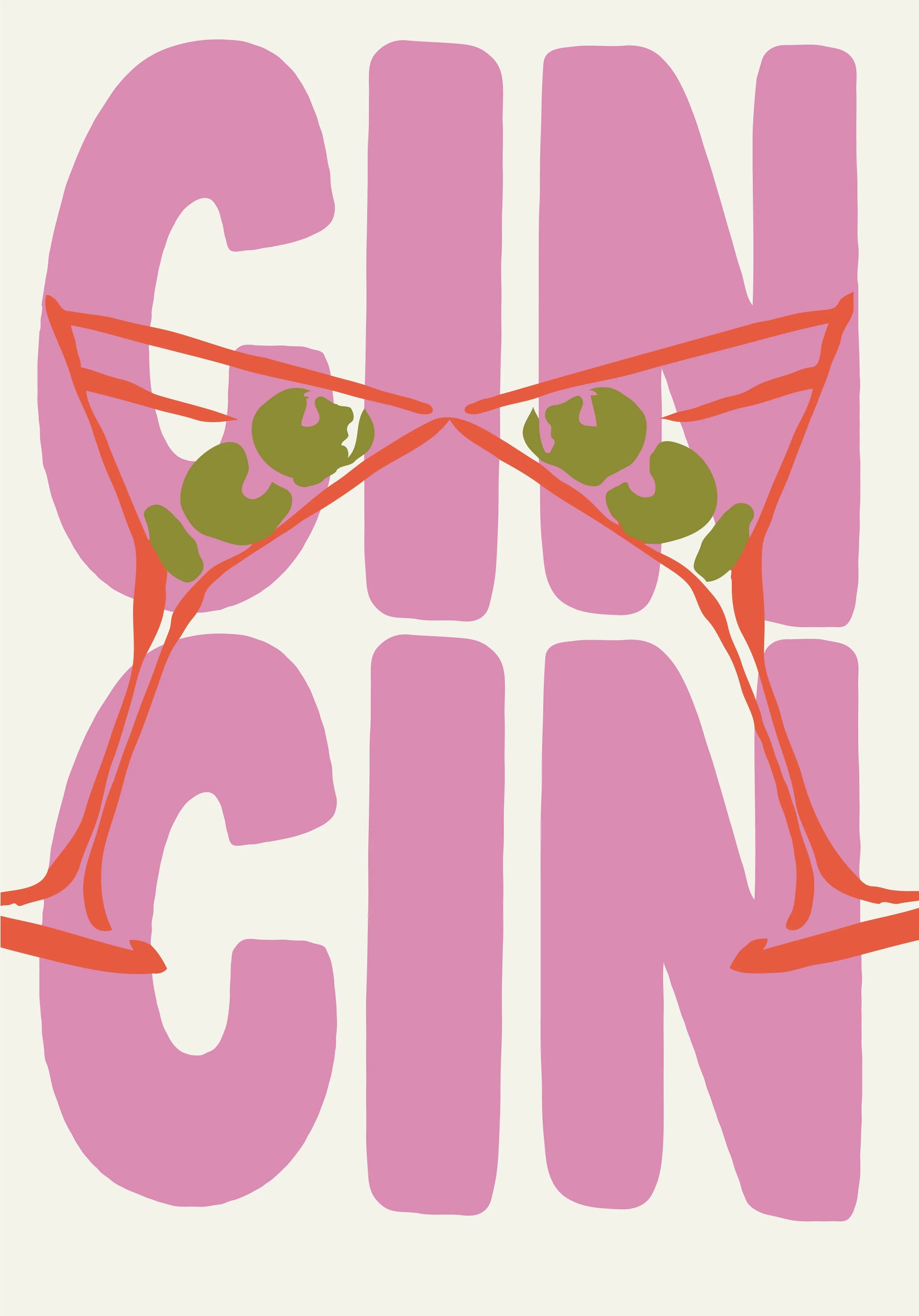 GIN GIN - REPRODUCCIÓN DE CARTEL PUBLICITARIO, VINTAGE, SEGUNDA CALIDAD