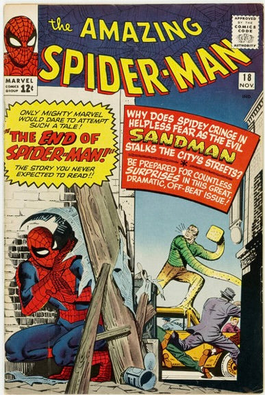 
Affiche vintage The Amazing Spider-Man (1964). Comics Marvel culte avec Spider-Man. Reproduction HQ – Poster Hub Studio.