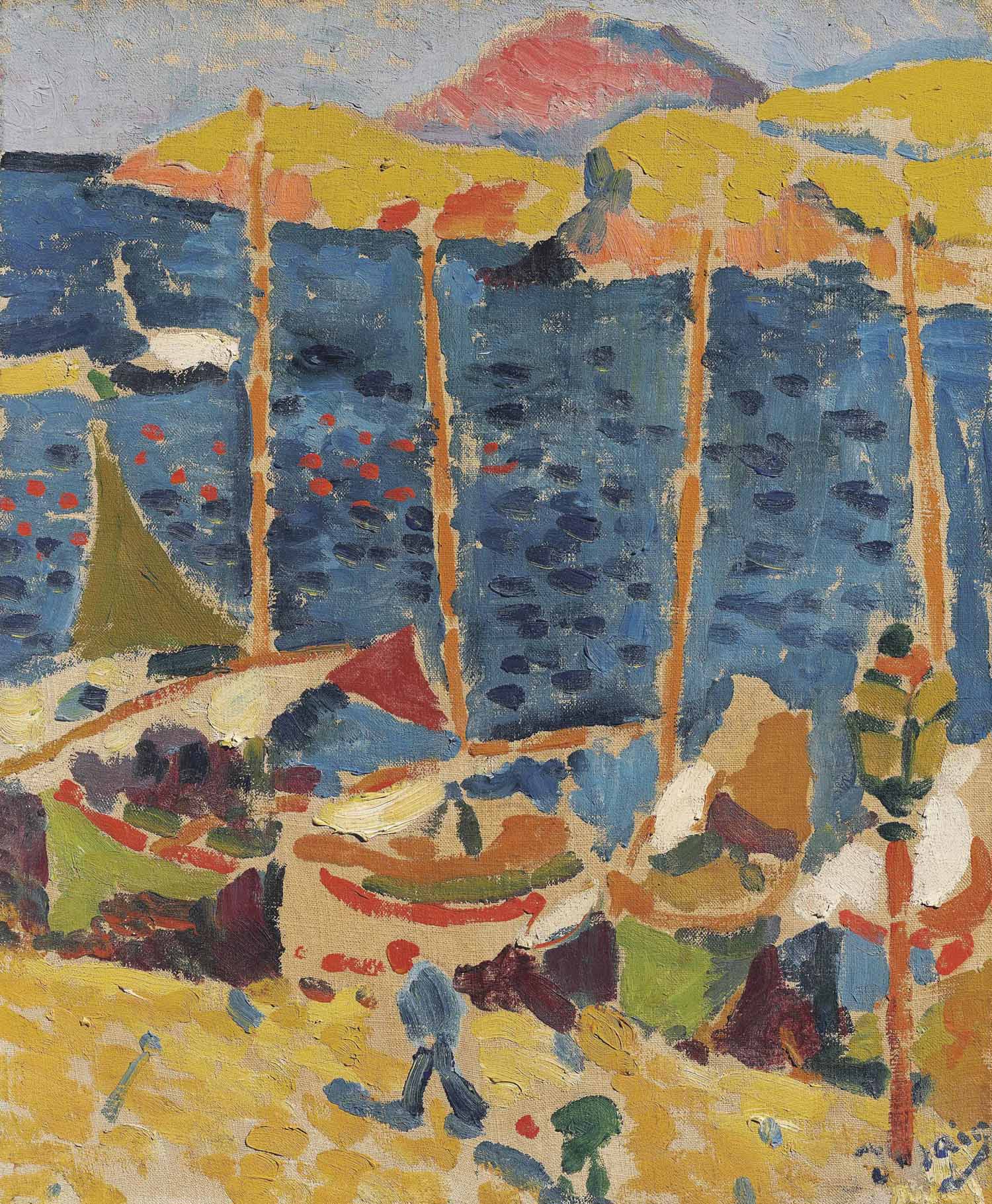 ANDRE DERAIN BEATEAUX EN EL PORT COLLIOURE VINTAGE CARTELES ARTE REPRO HQ