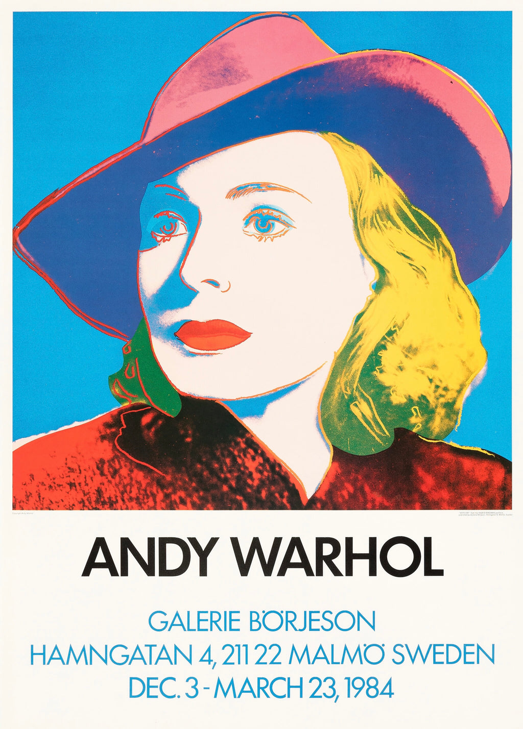 Affiche Andy Warhol Ingrid Bergman (1983), portrait pop art emblématique aux couleurs vives. Poster artistique iconique – reproduction HQ Poster Hub.