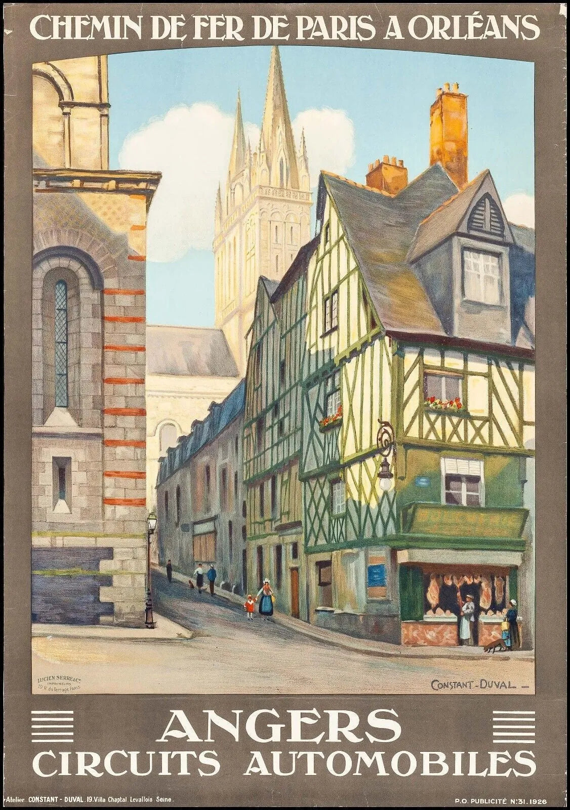 ANGERS, AUTOMOTIVE CIRCUITS, REPRO PUBLICITY POSTER, VINTAGE, HQ
