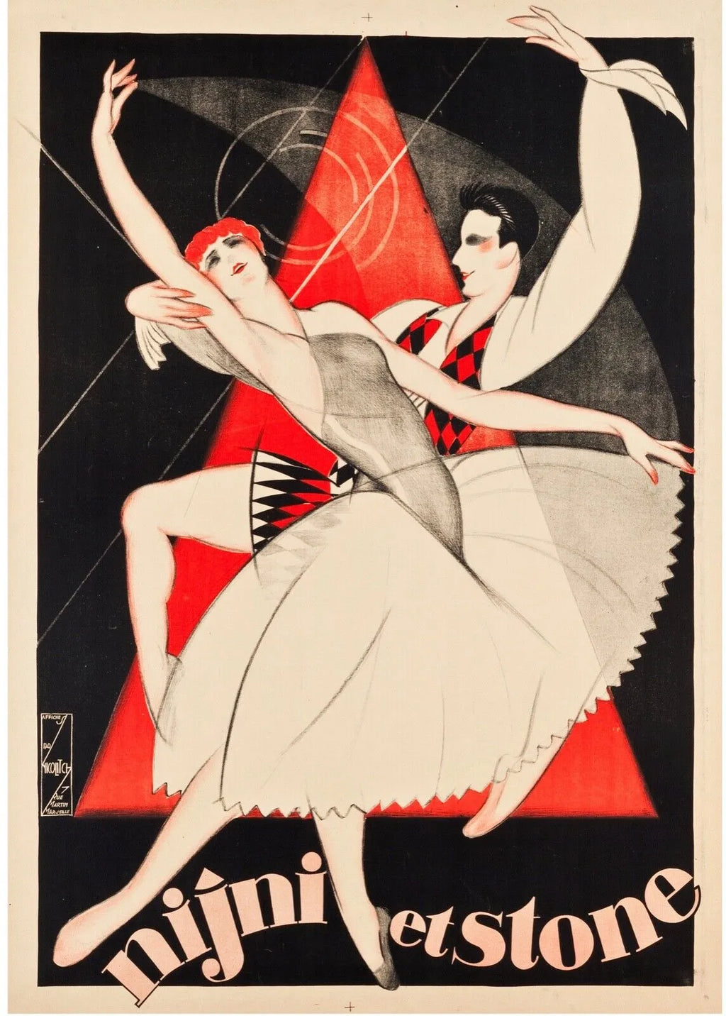 BALLET, NIJNI ET STONE, REPRO DANCE POSTER, VINTAGE, HQ