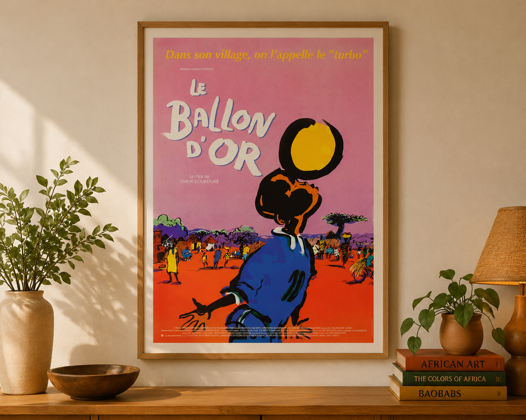 THE GOLDEN BALL, CHEIK DOUKOURÉ, 1994, Reproduction cinema poster, VINTAGE, HQ