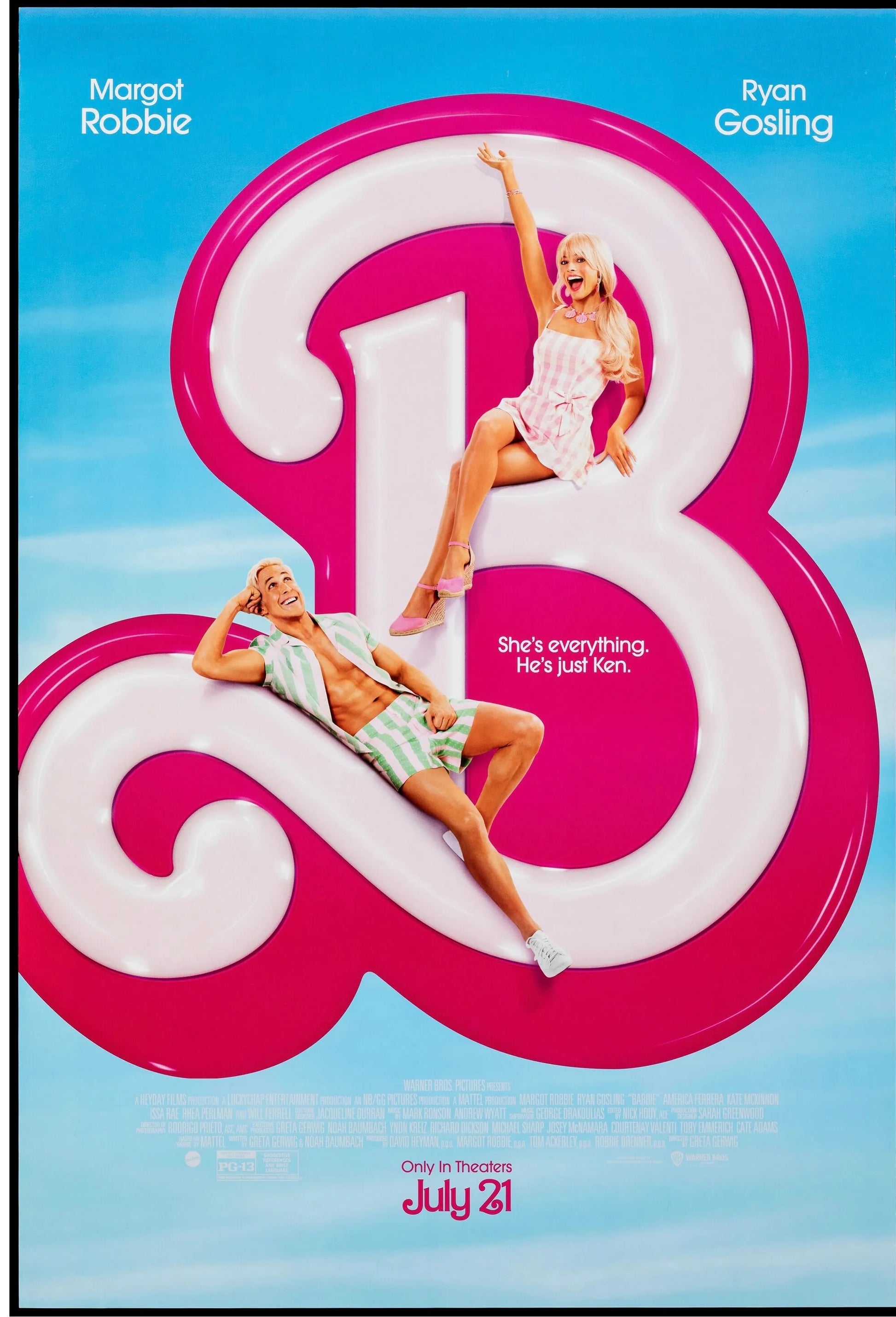 BARBIE – MARGOT ROBBIE – 2023, AFFICHE VINTAGE CINÉMA RÉTRO, HQ