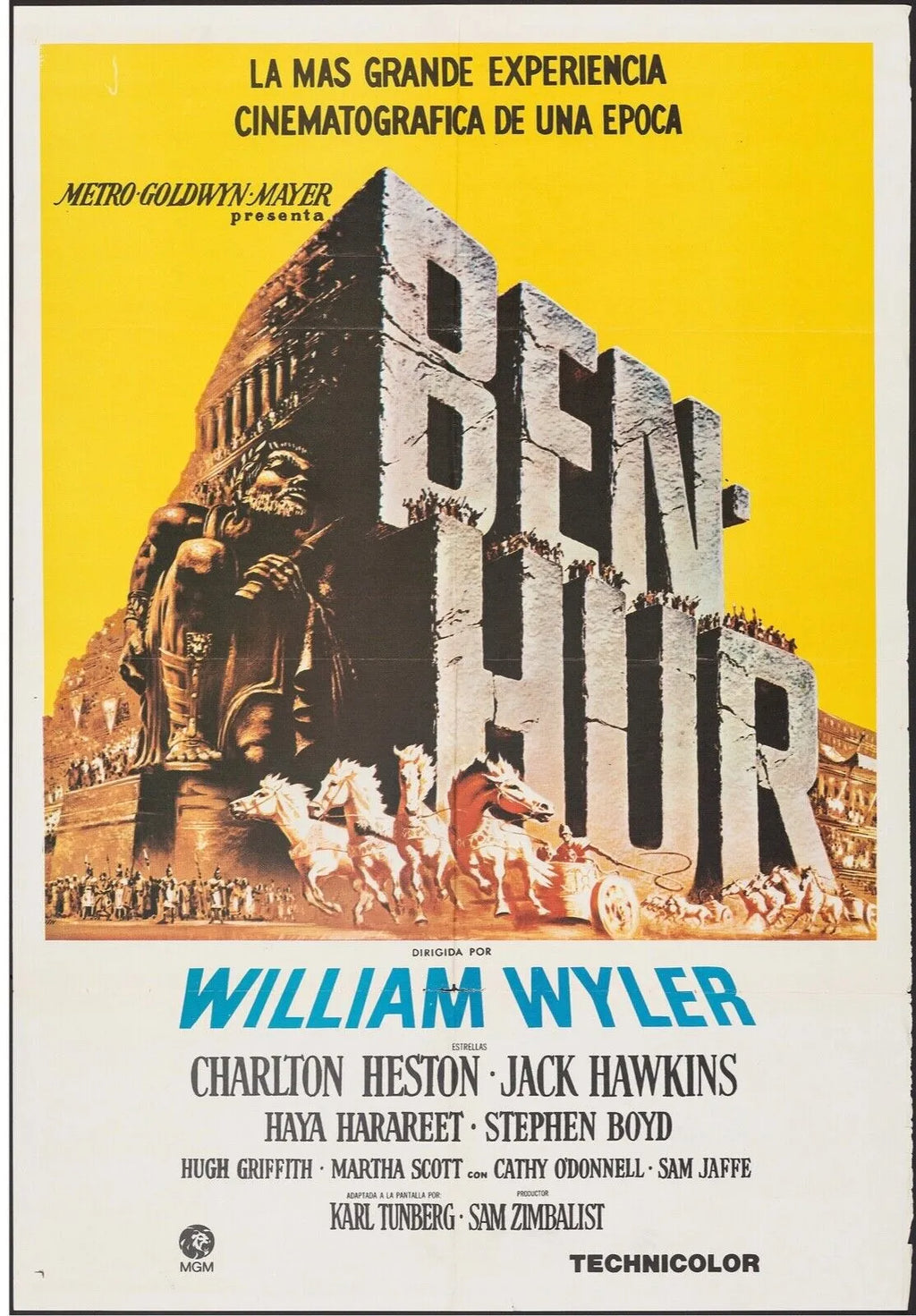BEN-HUR, CHARLTON HESTON, 1959, REPRO MOVIE POSTER, VINTAGE, HQ