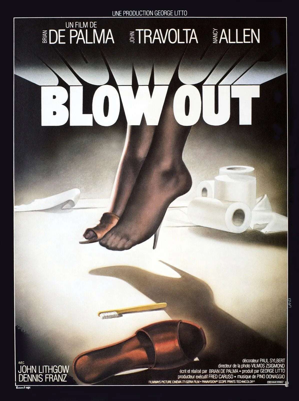BLOW OUT, JOHN TRAVOLTA, 1981, REPRO MOVIE POSTER, VINTAGE, HQ
