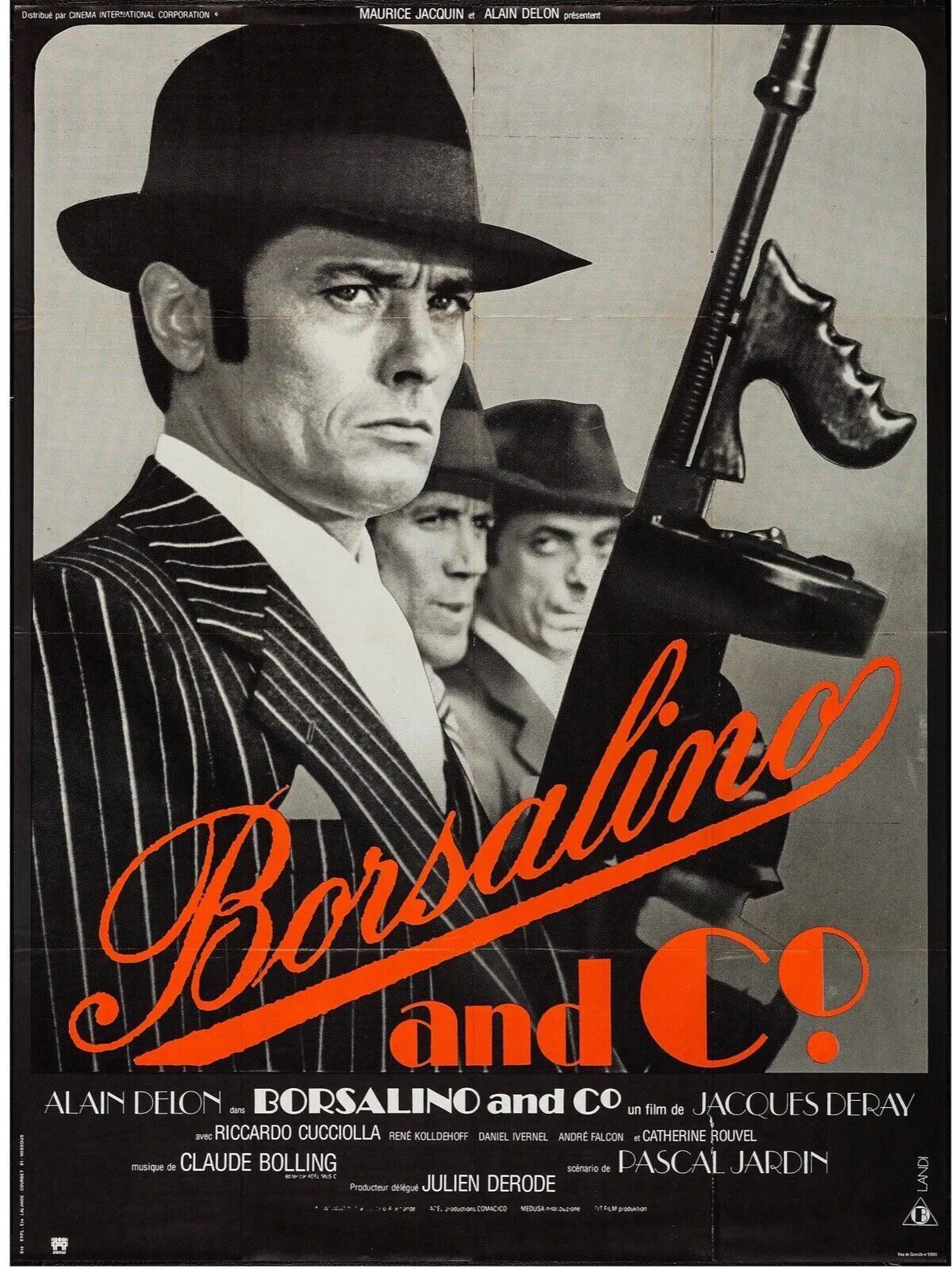 BORSALINO AND CO., ALAIN DELON, 1974, REPRO MOVIE POSTER, VINTAGE, HQ
