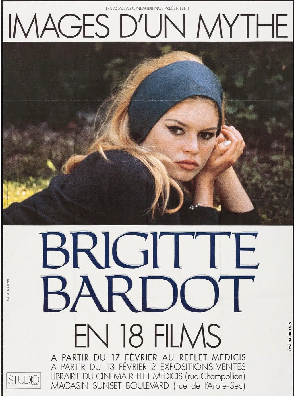 BRIGITTE BARDOT, IMAGES D’UN MYTHE, REPRO FESTIVAL POSTER, VINTAGE, HQ