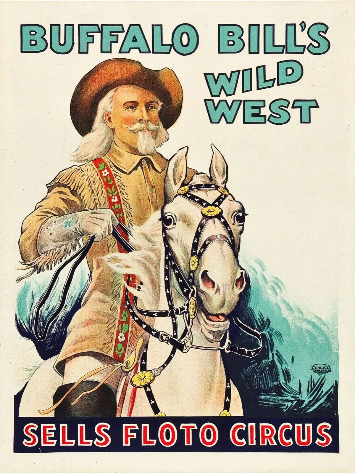 BUFFALO BILL'S WILD WEST, CIRQUE - REPRO AFFICHE CINÉMA VINTAGE