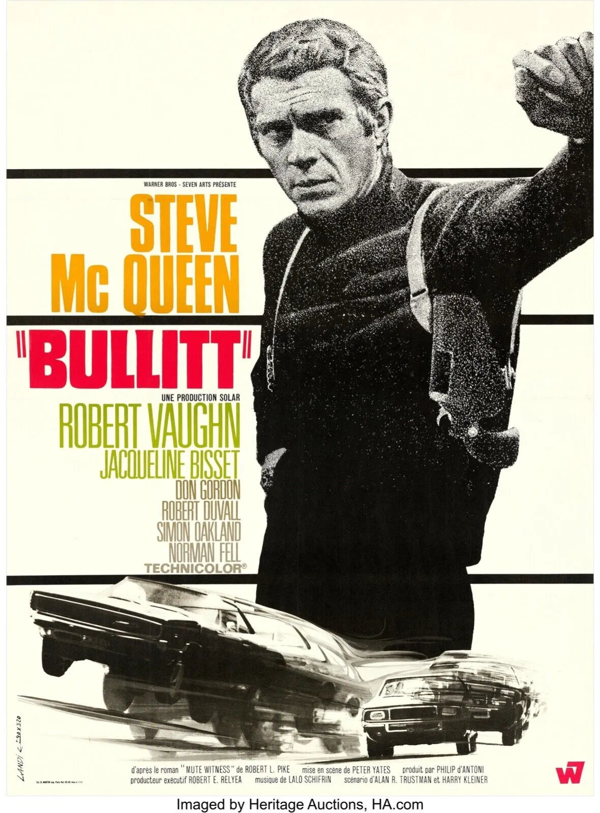 BULLITT, STEVE MC QUEEN, 1968, REPRO AFFICHE CINEMA, HQ