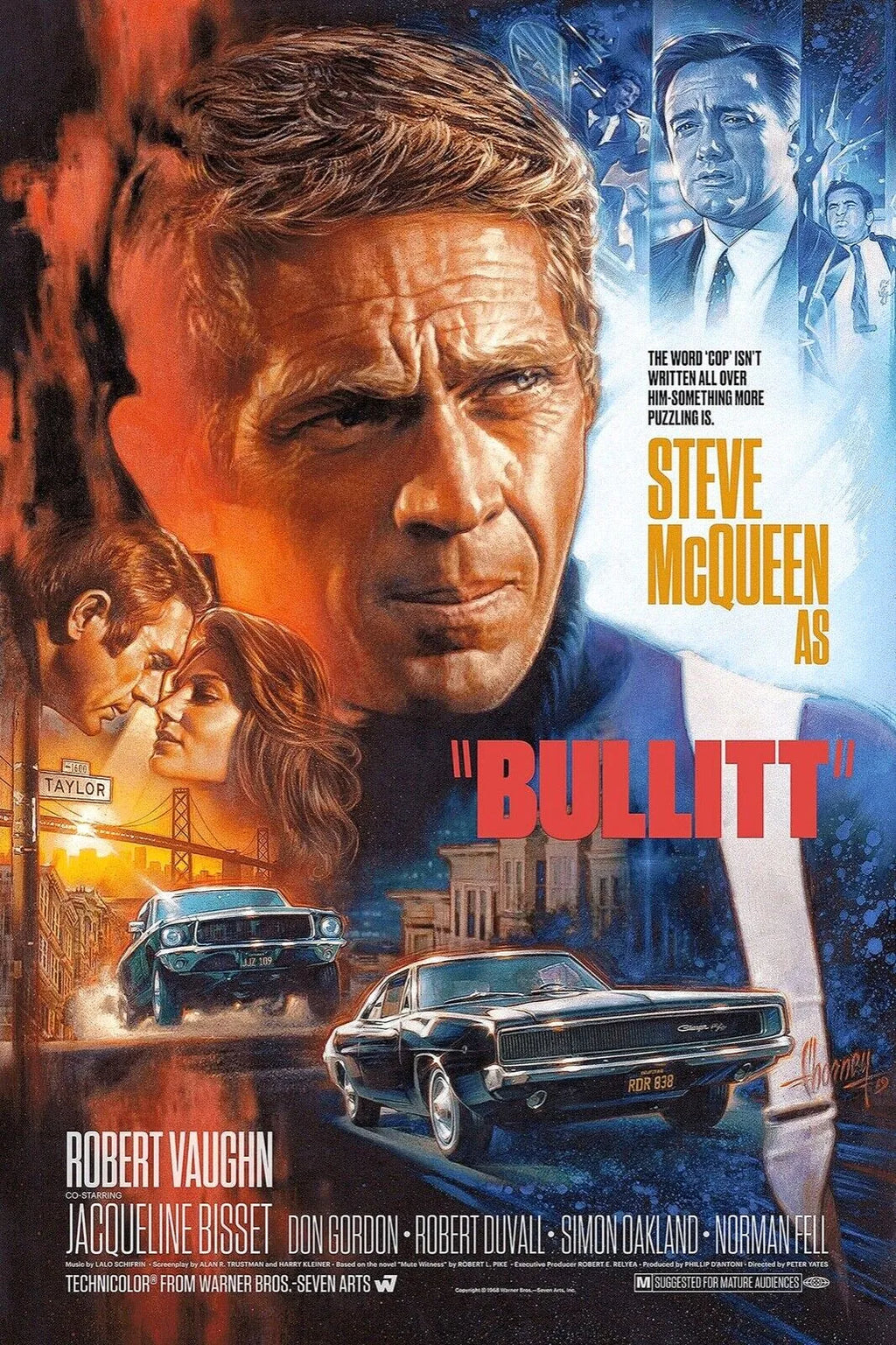 BULLITT, STEVE MC QUEEN, 1968, REPRO AFFICHE CINEMA HQ