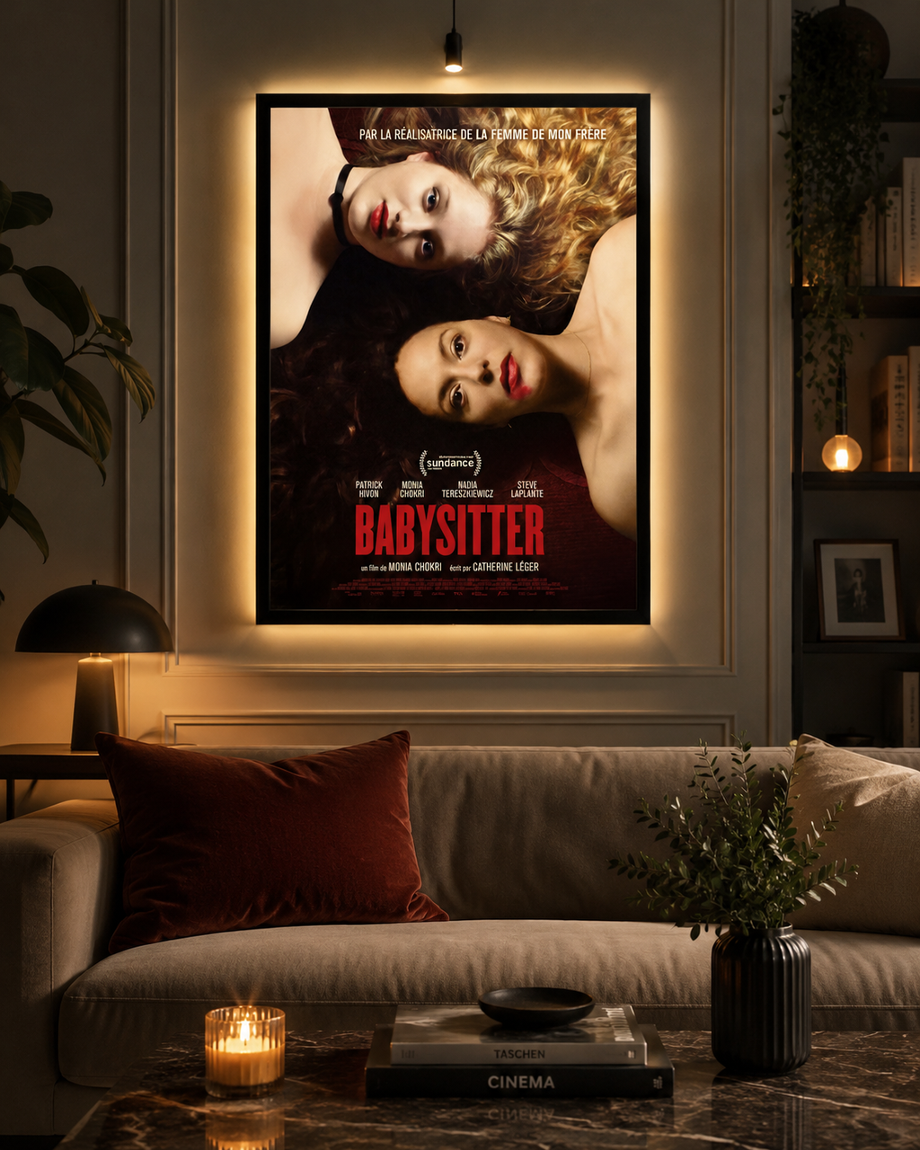 Affiche du film Babysitter (2022) de Monia Chokri avec Patrick Hivon, Nadia Tereszkiewicz et Monia Chokri. Comédie noire québécoise