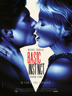 Affiche officielle du film Basic Instinct (1992) de Paul Verhoeven avec Sharon Stone et Michael Douglas. Thriller culte des années 90. Reproduction HQ.