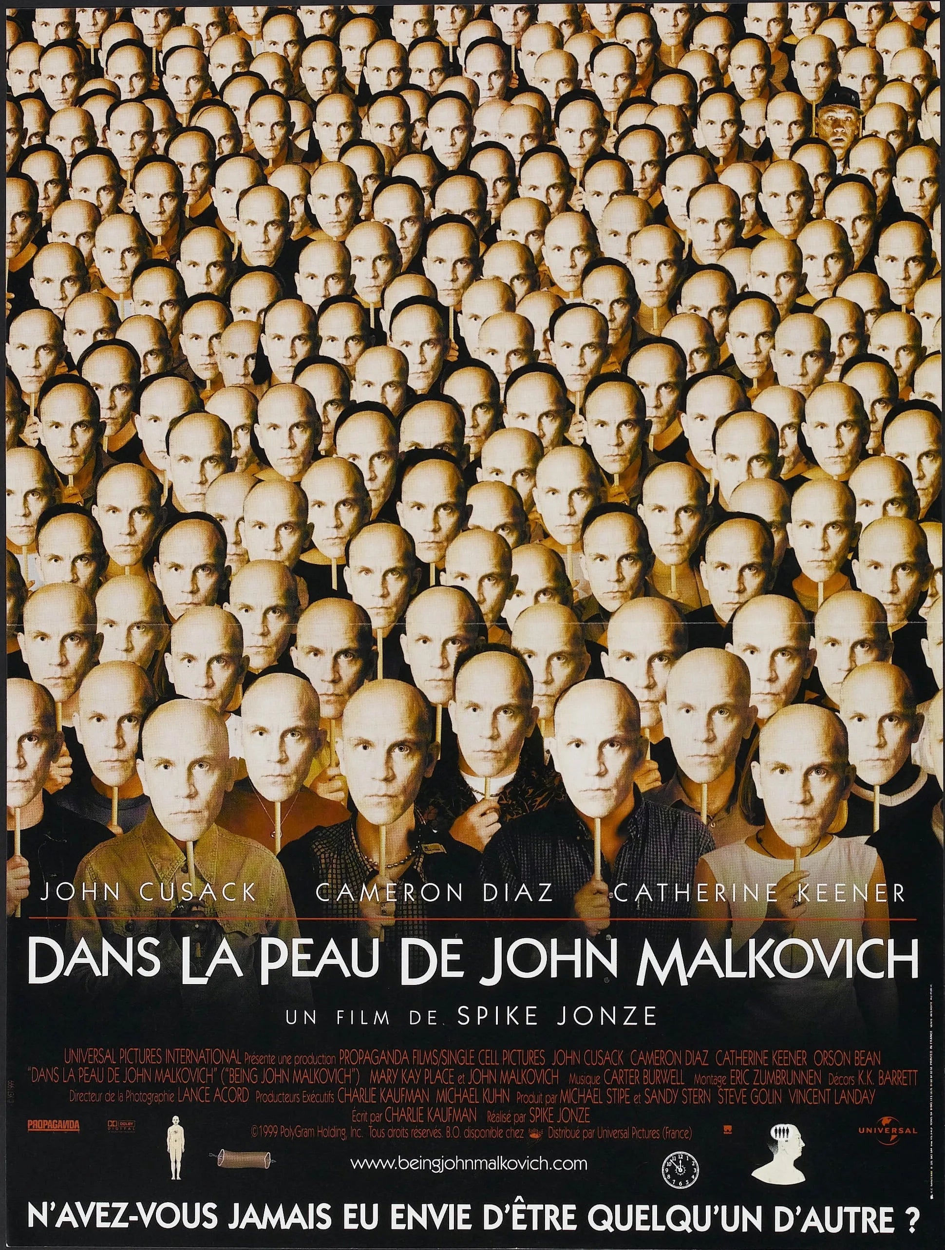 DANS LA PEAU DE JOHN MALKOVICH – 1999- SPIKE JONZE, AFFICHE REPRO POSTER HUB STUDIO