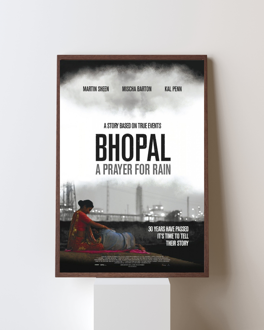 Affiche du film Bhopal A Prayer for Rain (2014) avec Martin Sheen. Drame historique basé sur des faits réels. Reproduction HQ – Poster Hub Studio.
