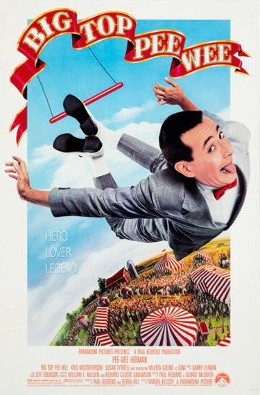 Affiche du film Big Top Pee-wee (1988) avec Paul Reubens. Comédie culte pleine d’humour et de fantaisie. Reproduction HQ – Poster Hub Studio.