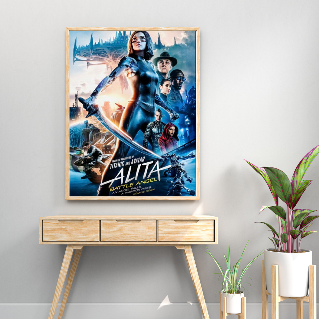 ALITA: BATTLE ANGEL – A ROBERT RODRIGUEZ FILM (2019) – ROSA SALAZAR – SCI-FI ACTION MOVIE POSTER – REPRODUCTION – POSTER HUB STUDIO – HQ