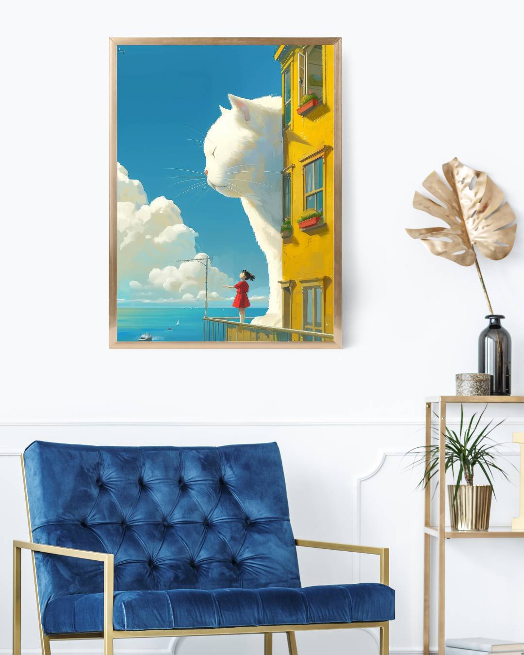 CHAT GÉANT – ILLUSTRATION POÉTIQUE POSTER HUB STUDIO | HQ