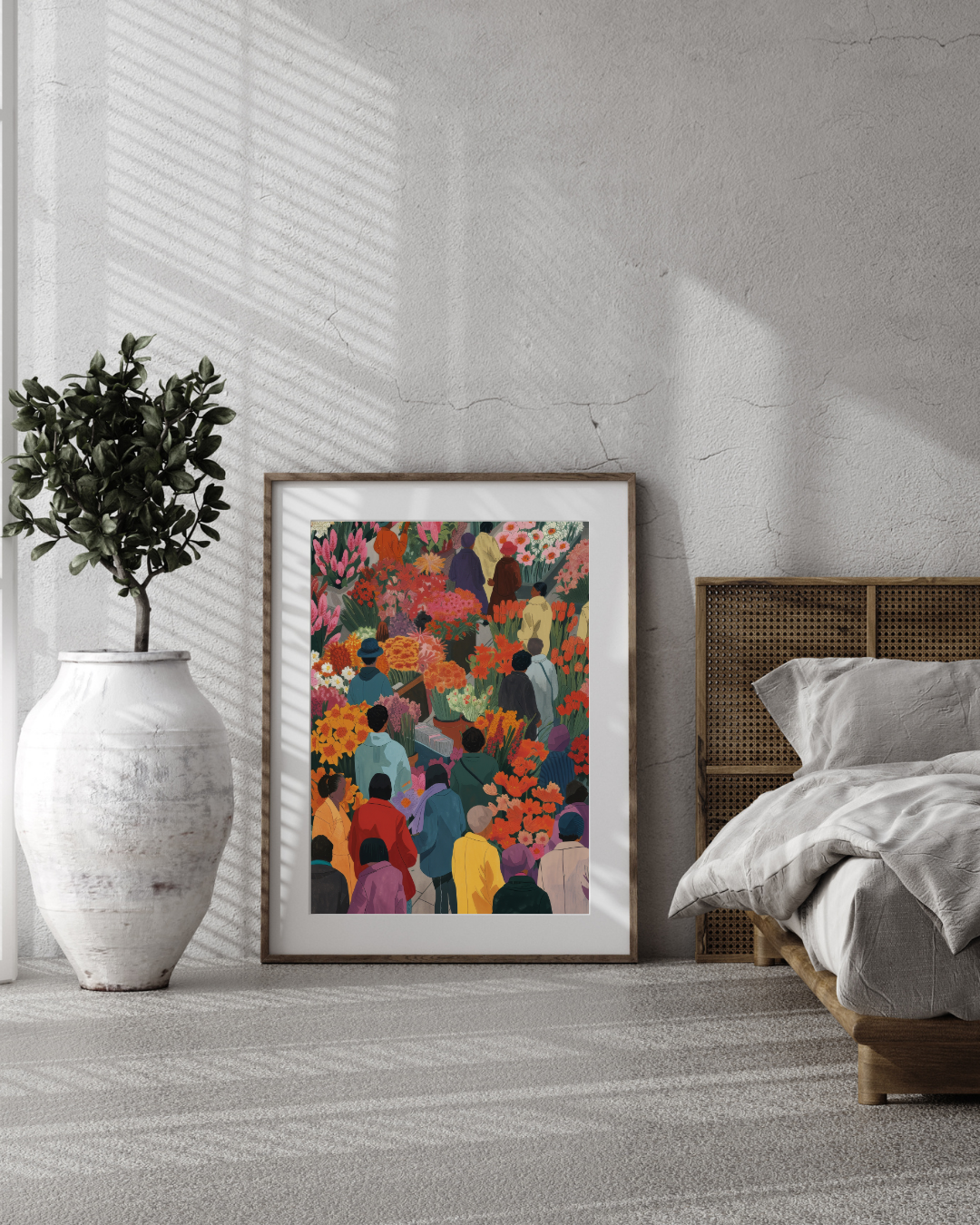 MARCHÉ AUX FLEURS – SCÈNE COLORÉE POSTER HUB STUDIO | HQ